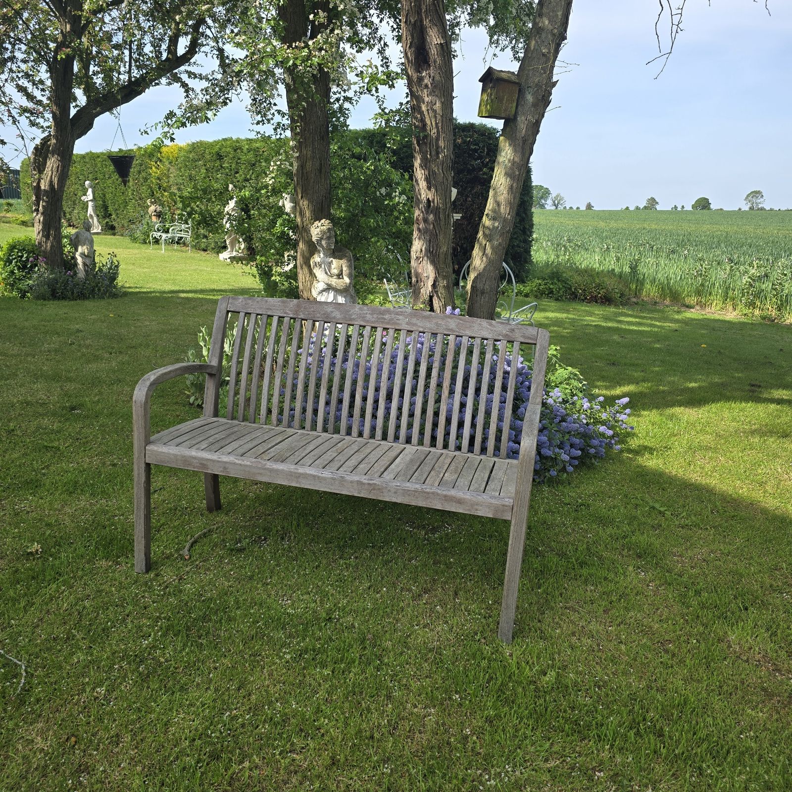 Well Weathered Silvered Teak Garden Bench