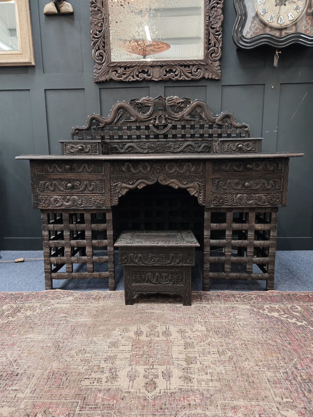 Early 20th Century Japanese Export Dragon Desk photo furniture