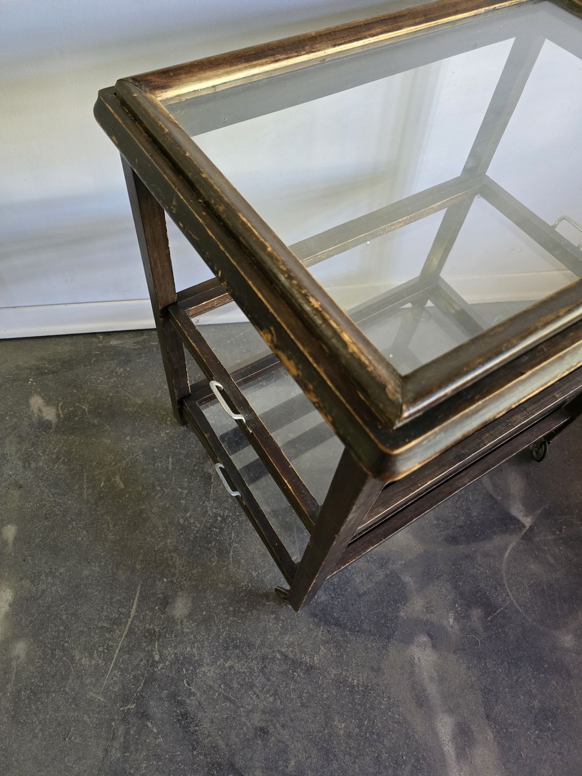 30s Art Deco Bar Cart / Serving Trolley With Removable Glass Trays photo buy