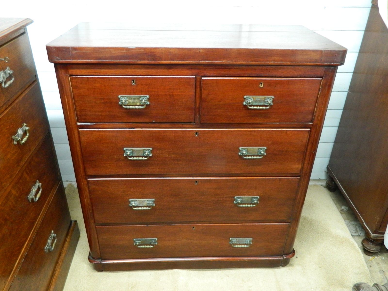 Mahogany Veneer Chest Of Drawers
