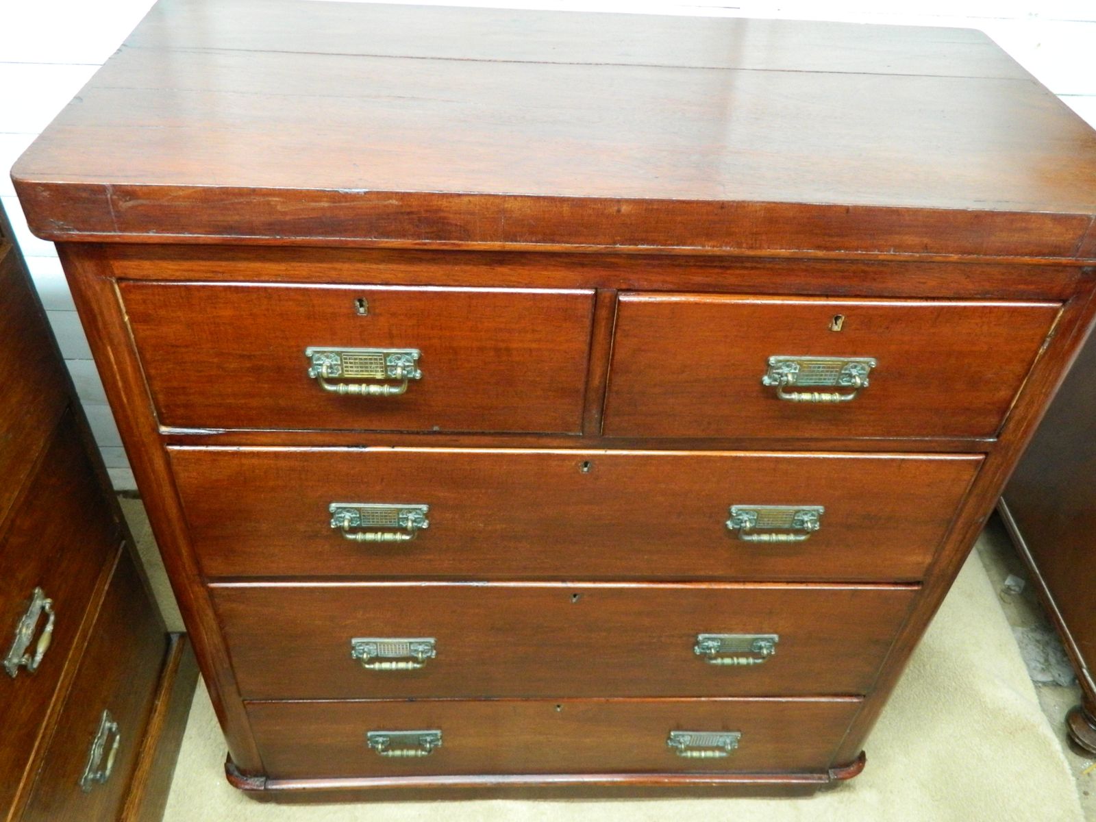 Mahogany Veneer Chest Of Drawers photo for sale
