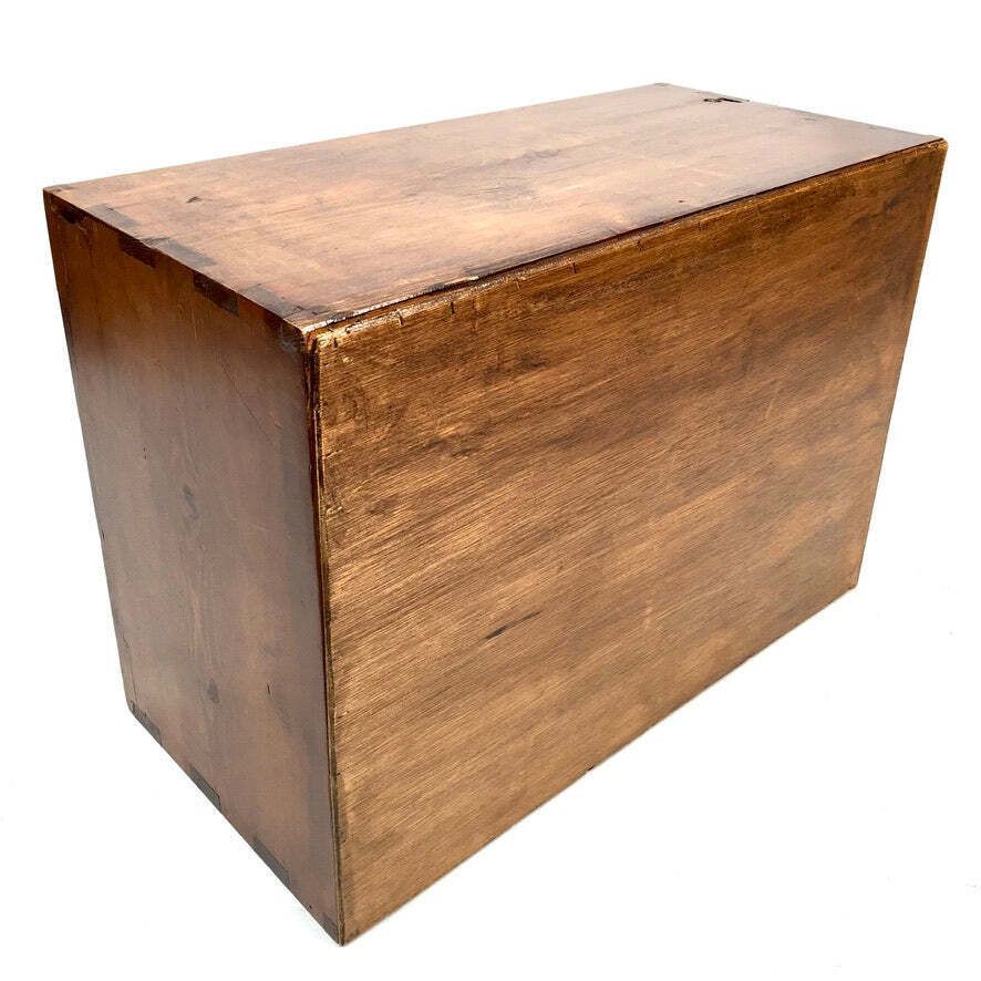 Furniture Antique Wooden Large Pine Tabletop Apothecary / Seed Merchant Drawers / Cabinet photo