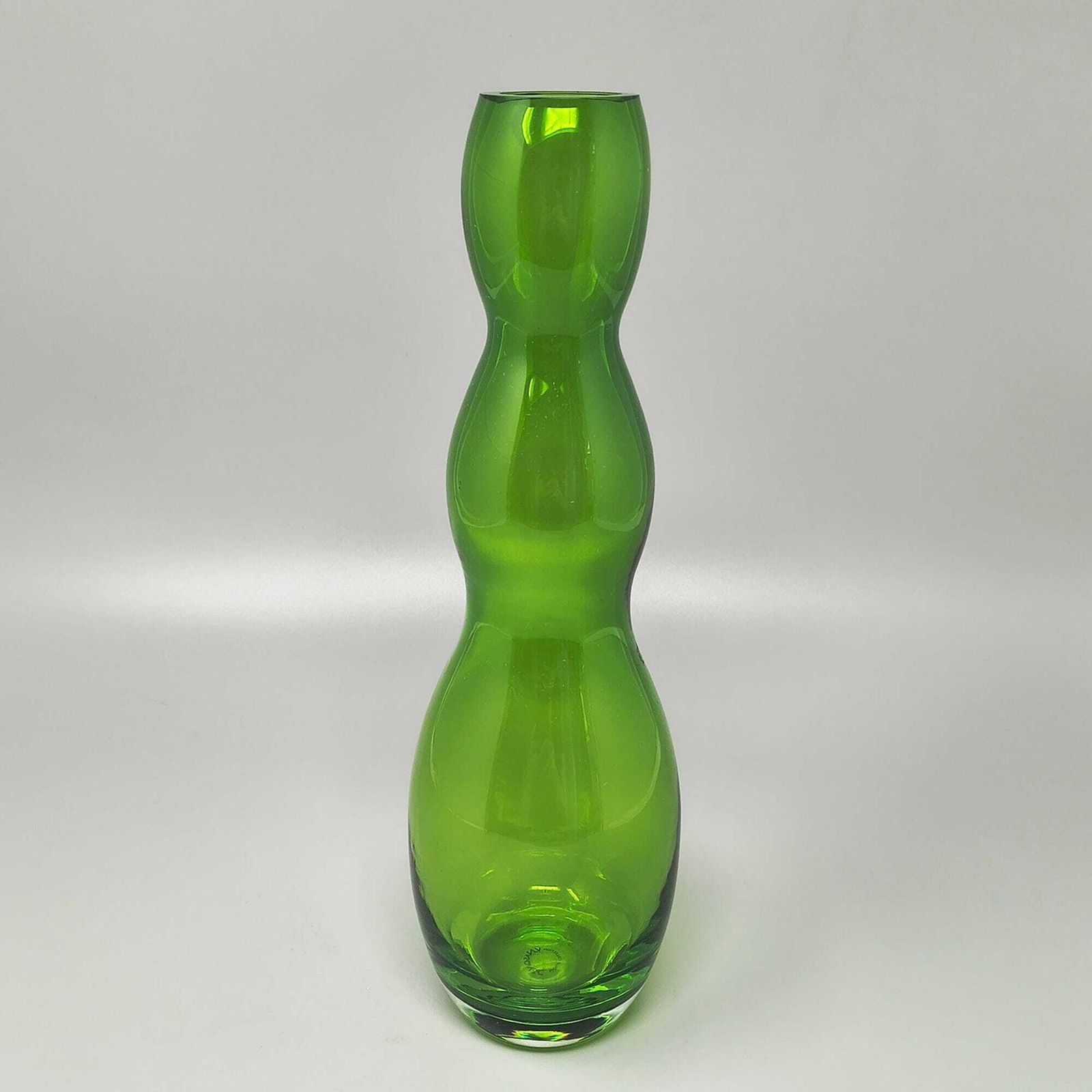 Mid Century Modern V. Nason Murano Green Glass Vase, 1970s photo 311.0