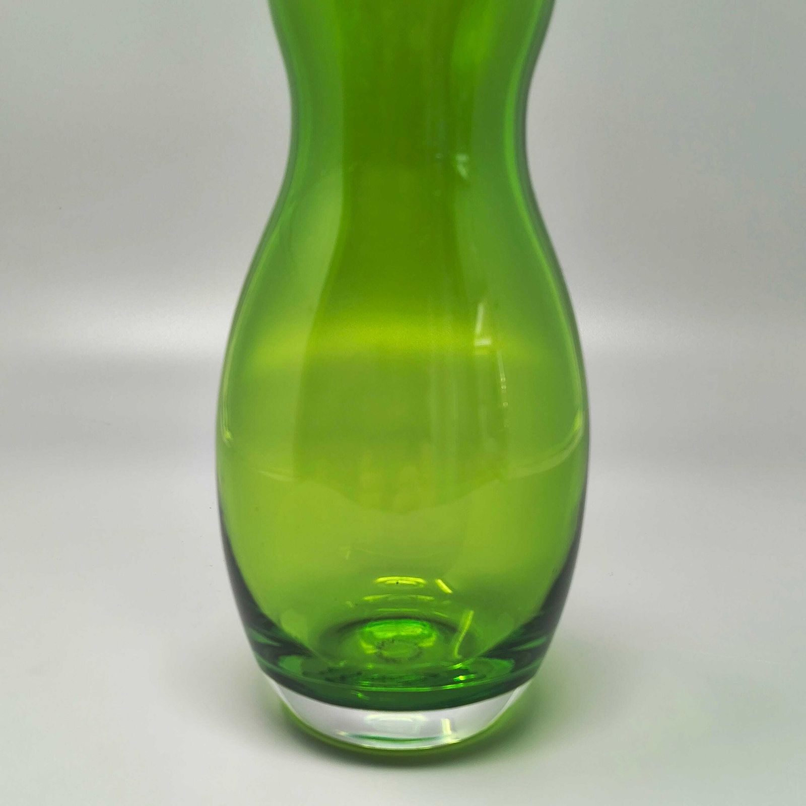 Mid Century Modern V. Nason Murano Green Glass Vase, 1970s photo vintage
