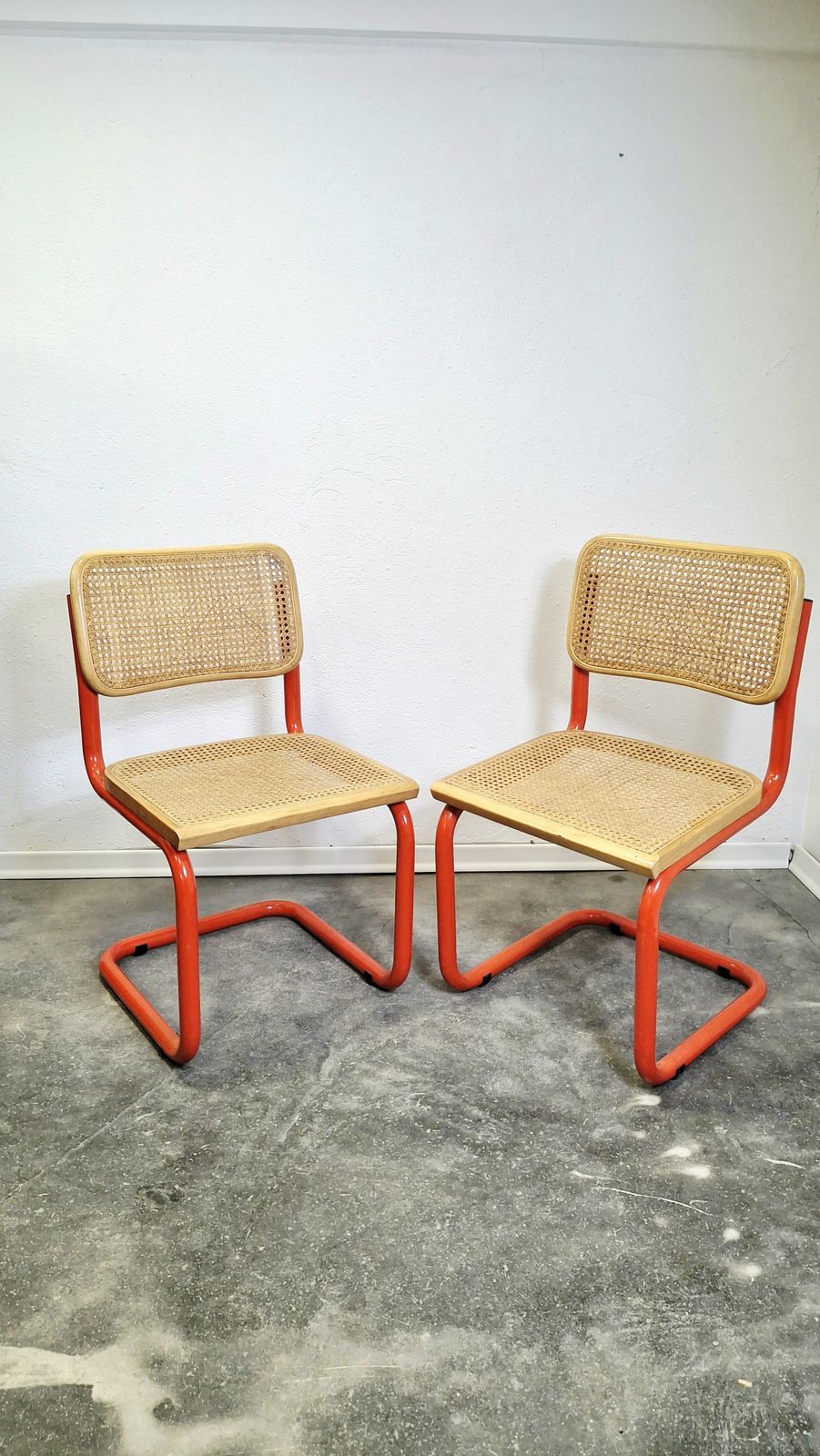 80s Red Tubular Cantilever Chair photo furniture
