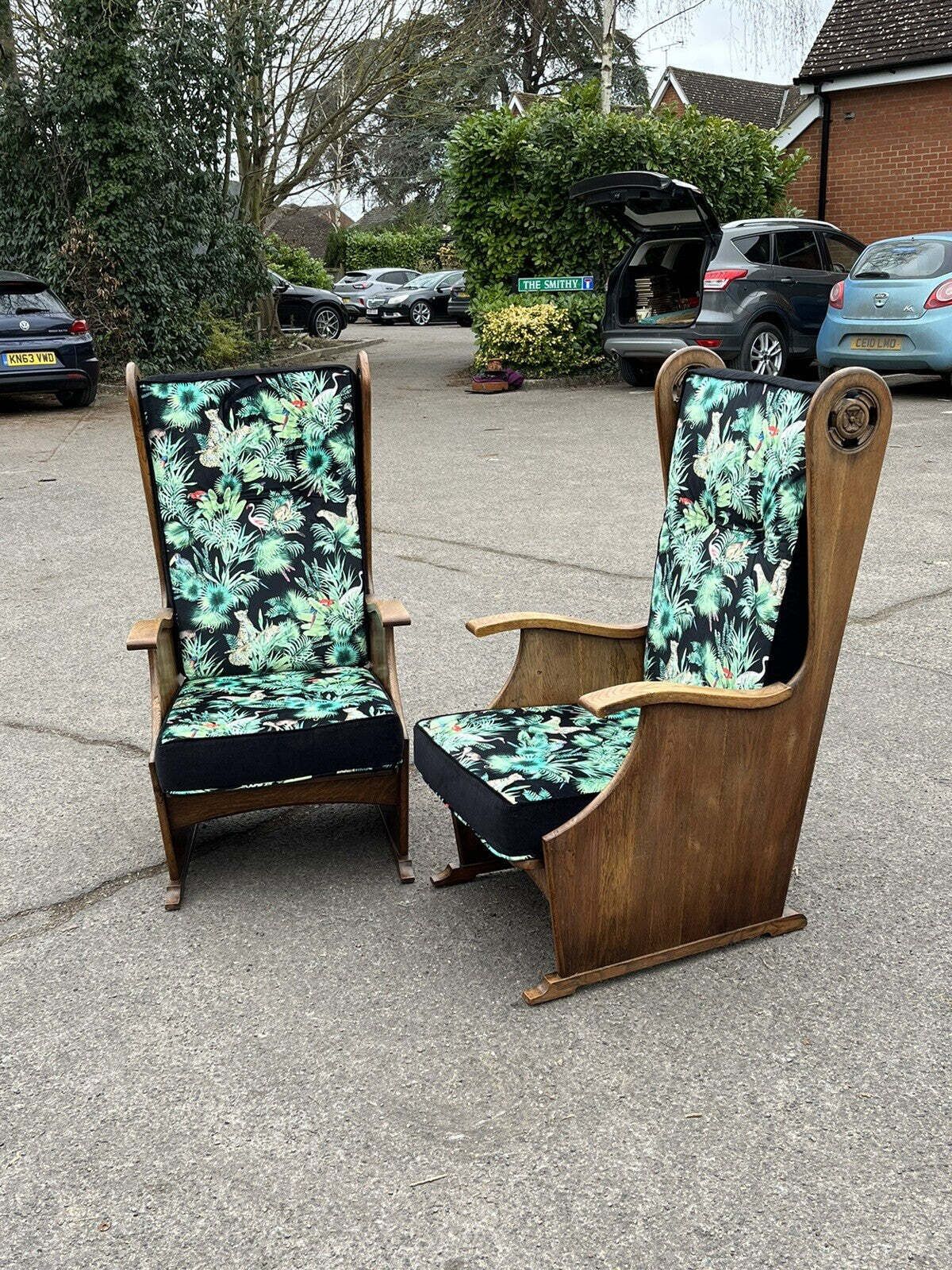 Pair Of Oak Mid Century Lounge Armchairs photo buy