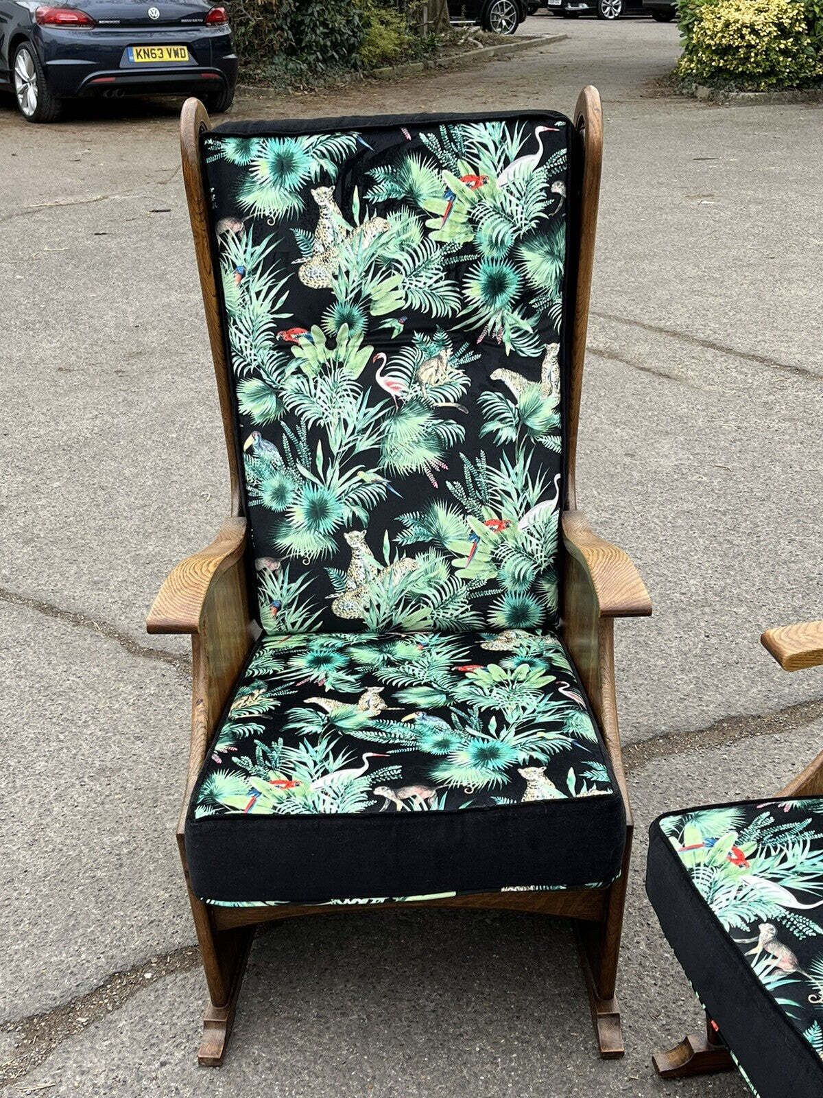 2036.0 Pair Of Oak Mid Century Lounge Armchairs photo