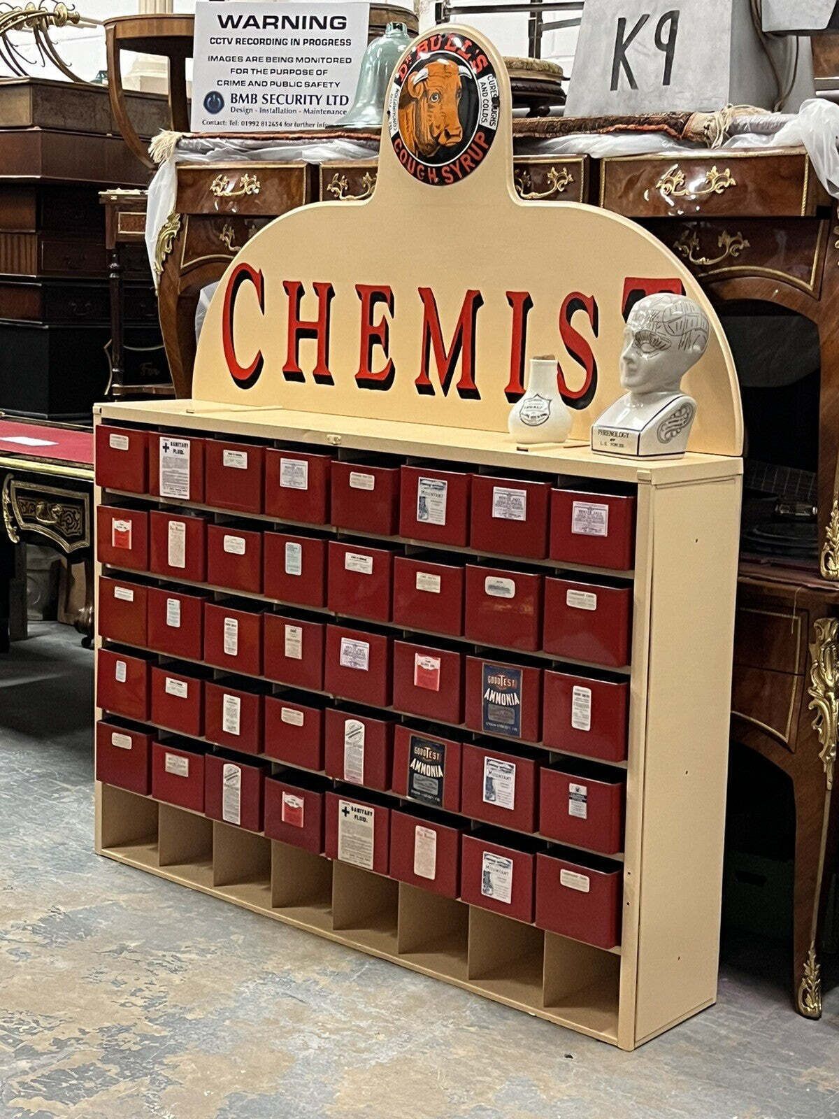 photo vinterior Chemists Drawers, Lots Of Storage. 40 Deep Drawers. Great Unique Shoe Storage