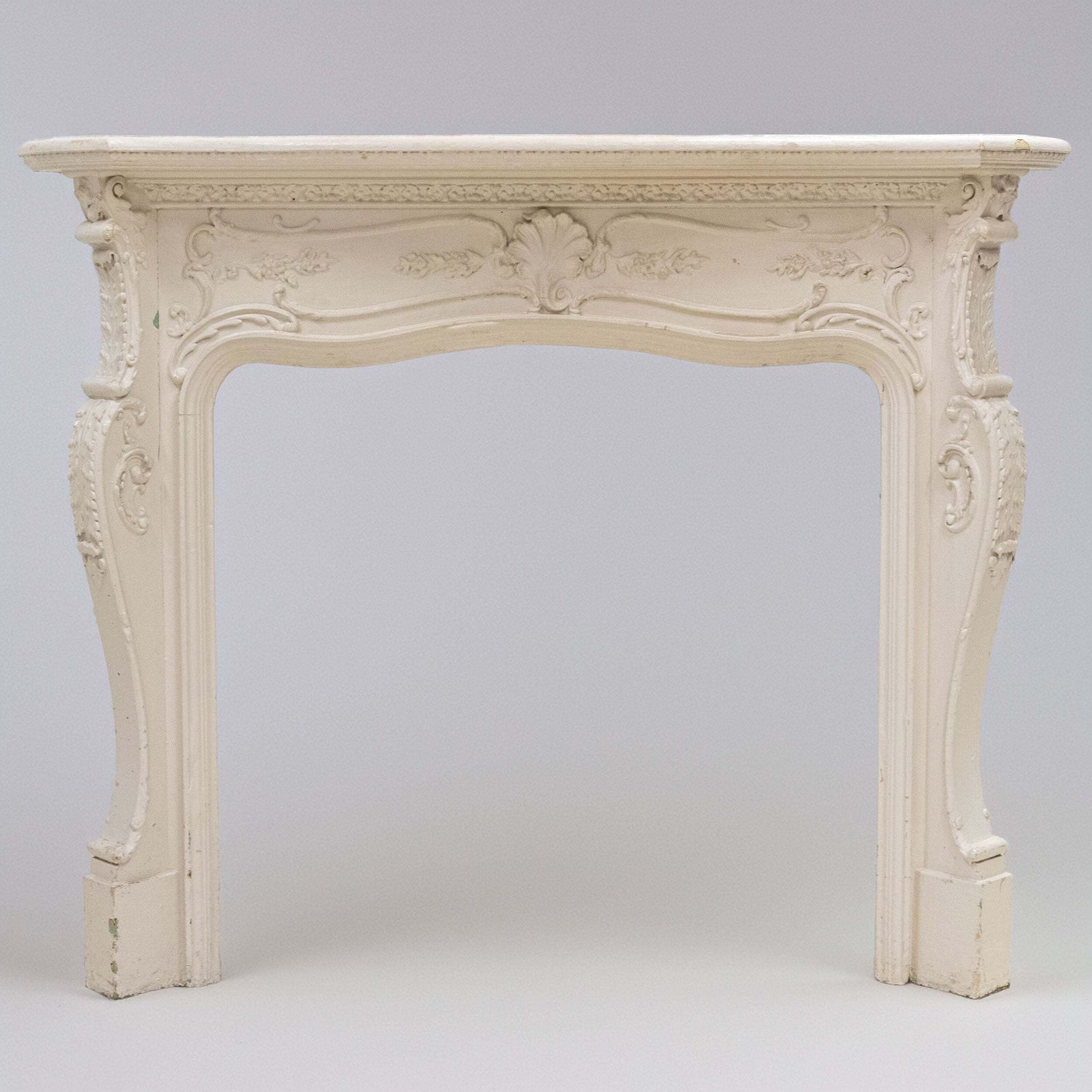 Antique Victorian French Style Wooden Fireplace Surround