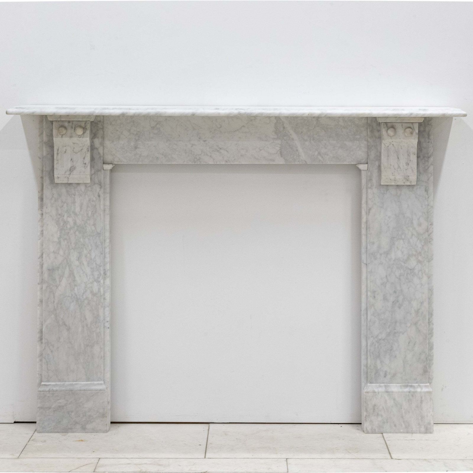 Antique Victorian Carrara Marble Fireplace Surround With Corbels photo 2500.0