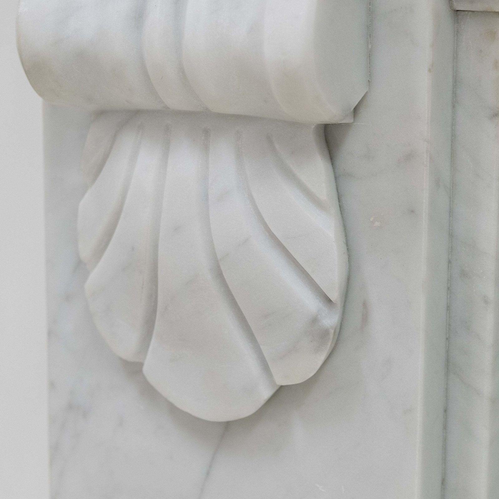 Victorian Style Carrara Marble Fireplace Surround With Corbels photo vinterior