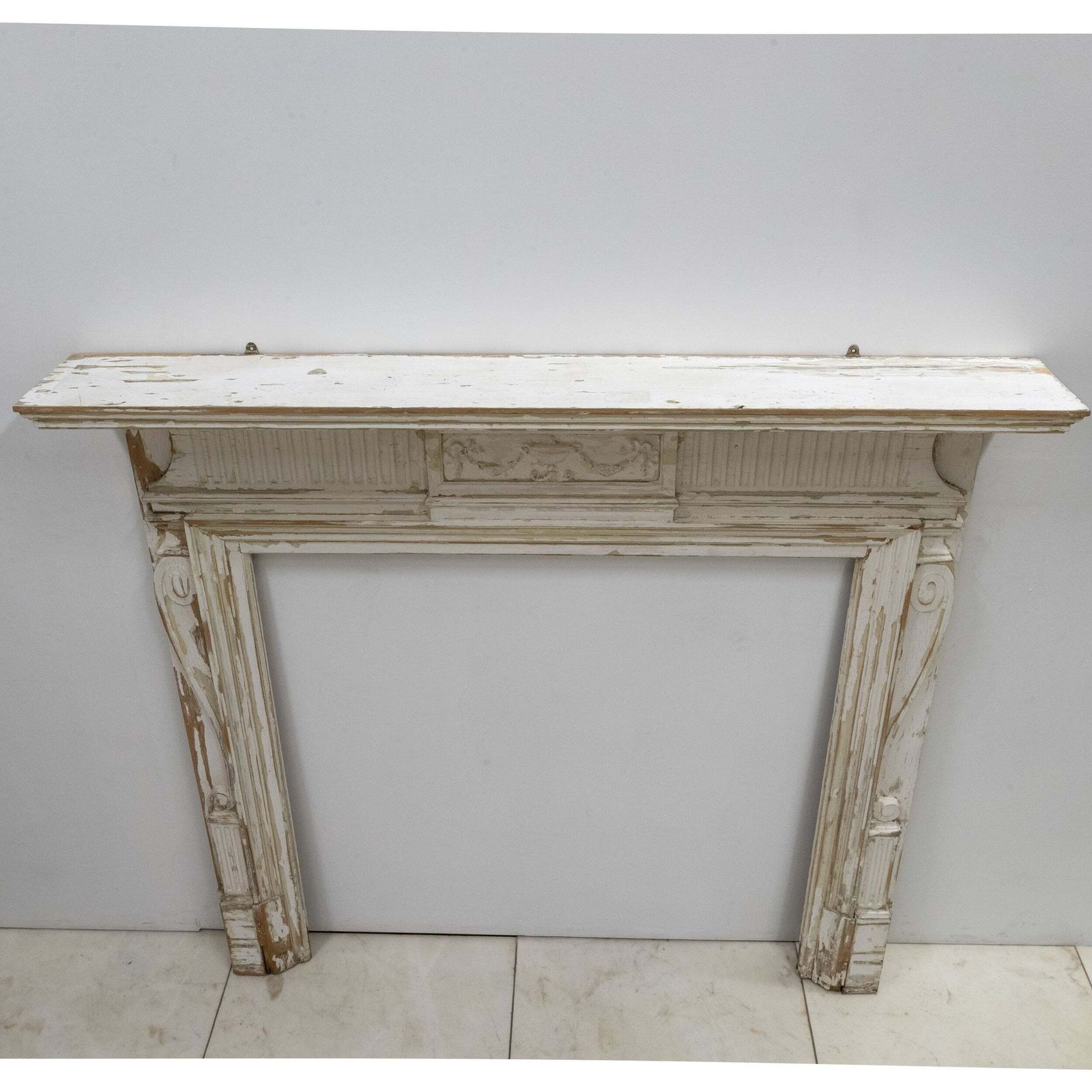 420.0 Large Antique Wooden Fireplace Surround photo