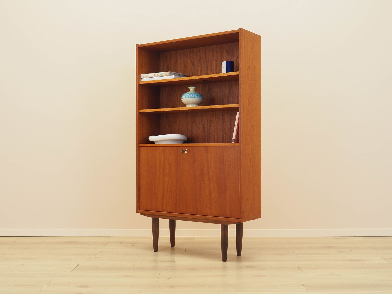 Teakhouten boekenkast, Deens design, jaren 1970, gemaakt in Denemarken photo Meubels