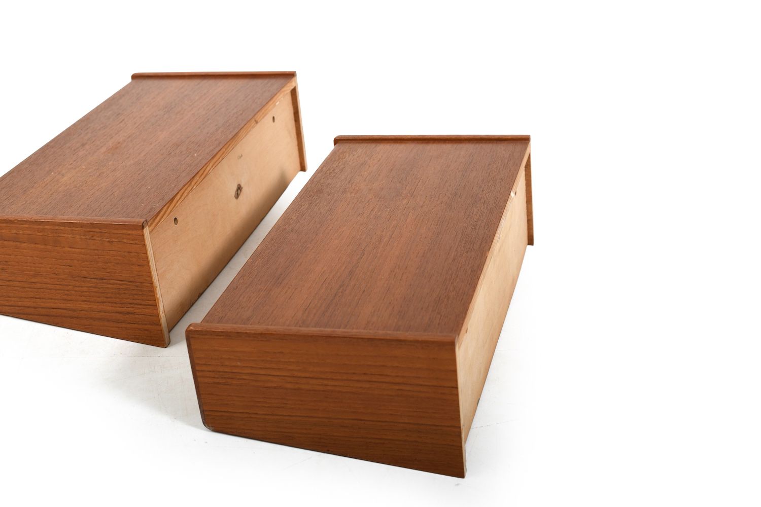 Danish Wall Mounted Nightstands In Teak 1960s photo vinterior