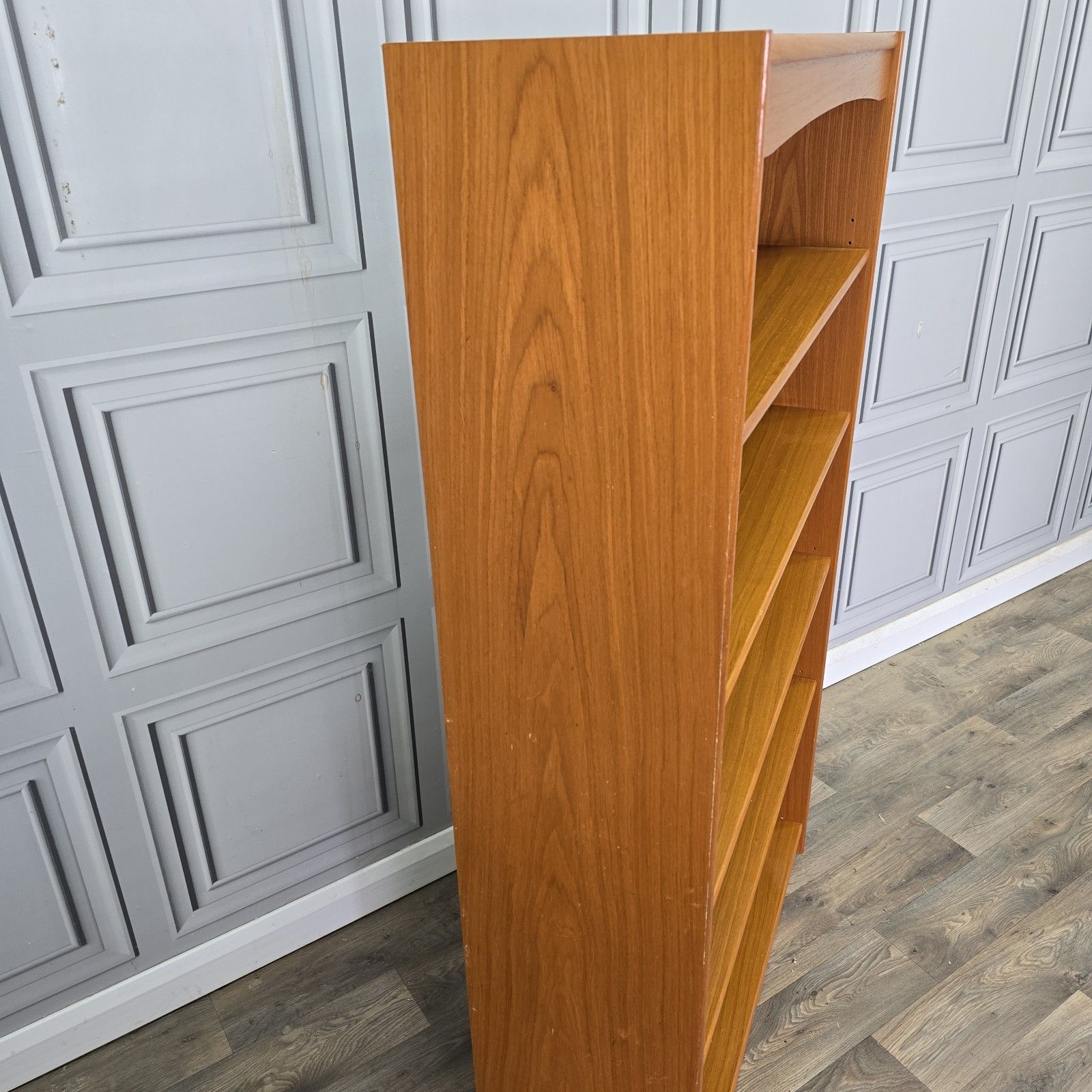 photo furniture Mid Century Bookcase Vintage Teak Effect Open Shelving Unit Retro Shelves