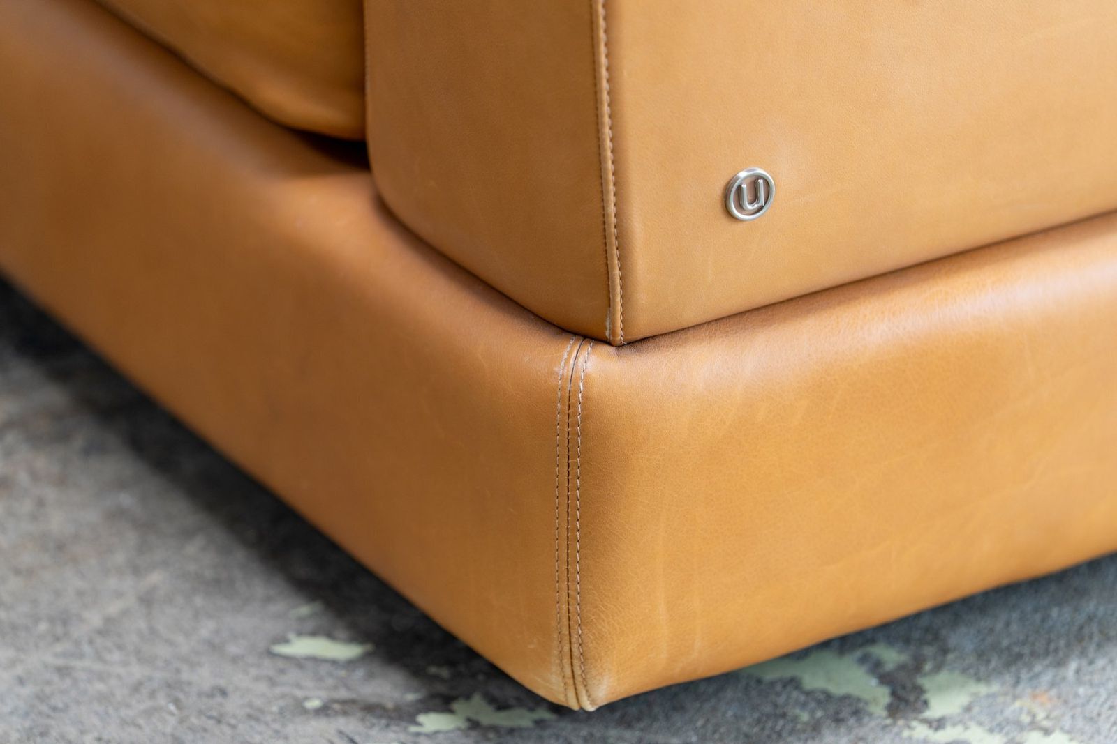 Vintage Corner Sofa In Natuzzi Cognac Leather, Italy, 2004, Set Of 5 photo buy
