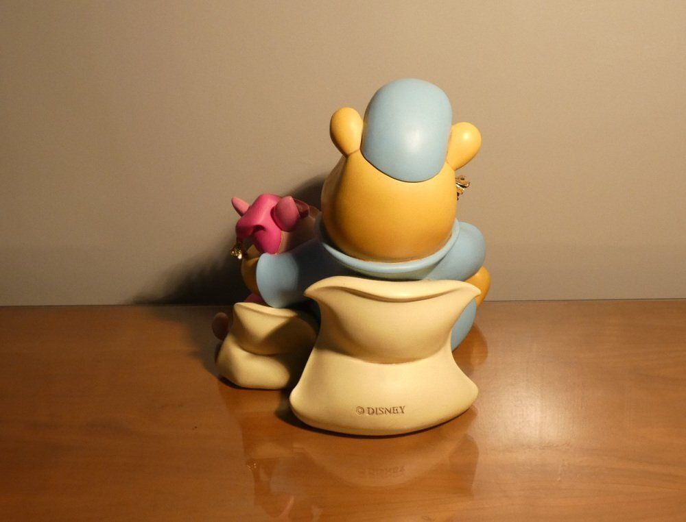 Ceramic & Resin Winnie The Pooh & Piglet Figurine By Peter Mook For Disney, USA, 2000s photo Home Decor