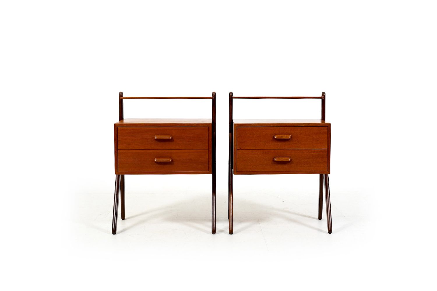 Pair Of Teak Nightstands By Sigfred Omann For ølholm 1960s photo furniture