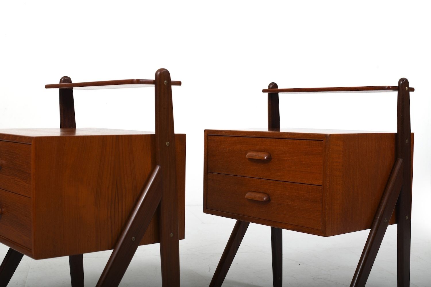 photo for sale Pair Of Teak Nightstands By Sigfred Omann For ølholm 1960s