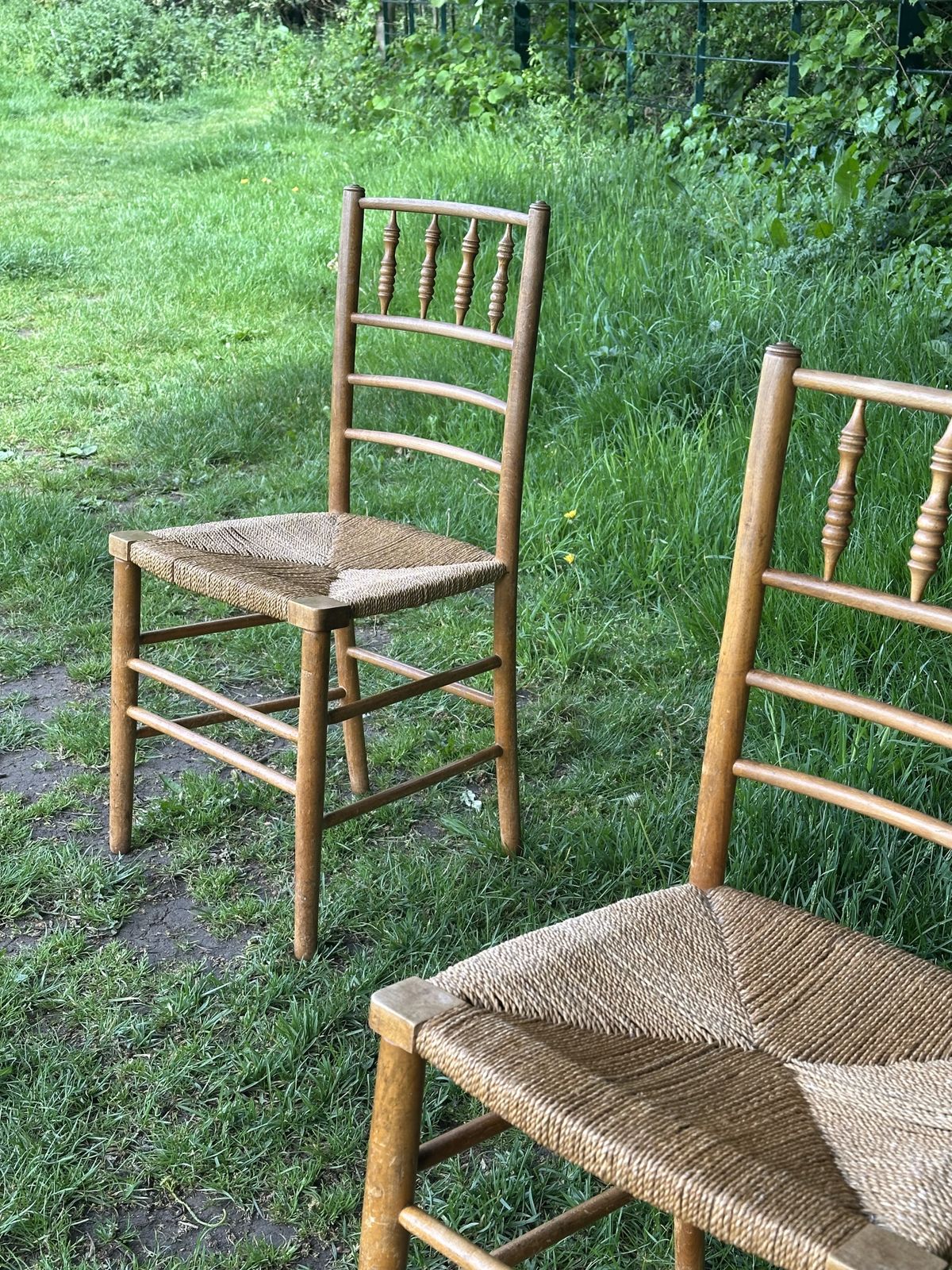 A Pair Of 19th Century Beech And Ash Sussex Chairs, Very Likely Made For Morris & Co. photo furniture