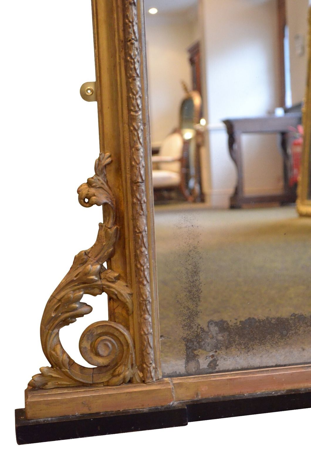photo vinterior Large Antique Arched And Gilded Wall Mirror Overmantle Mirror H170cm Restored