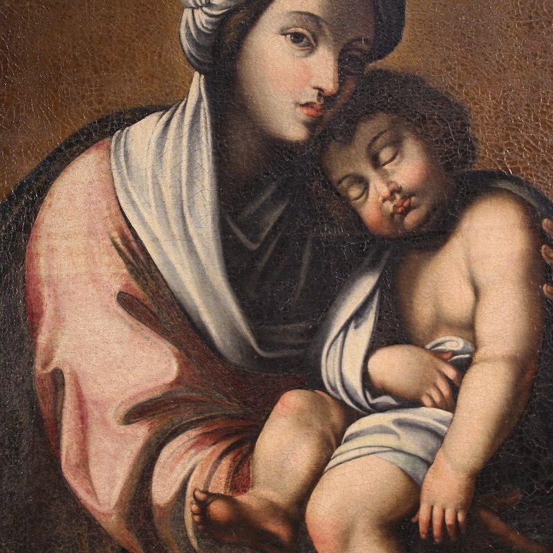 photo buy Antique Italian Painting Madonna And Child From The 18th Century
