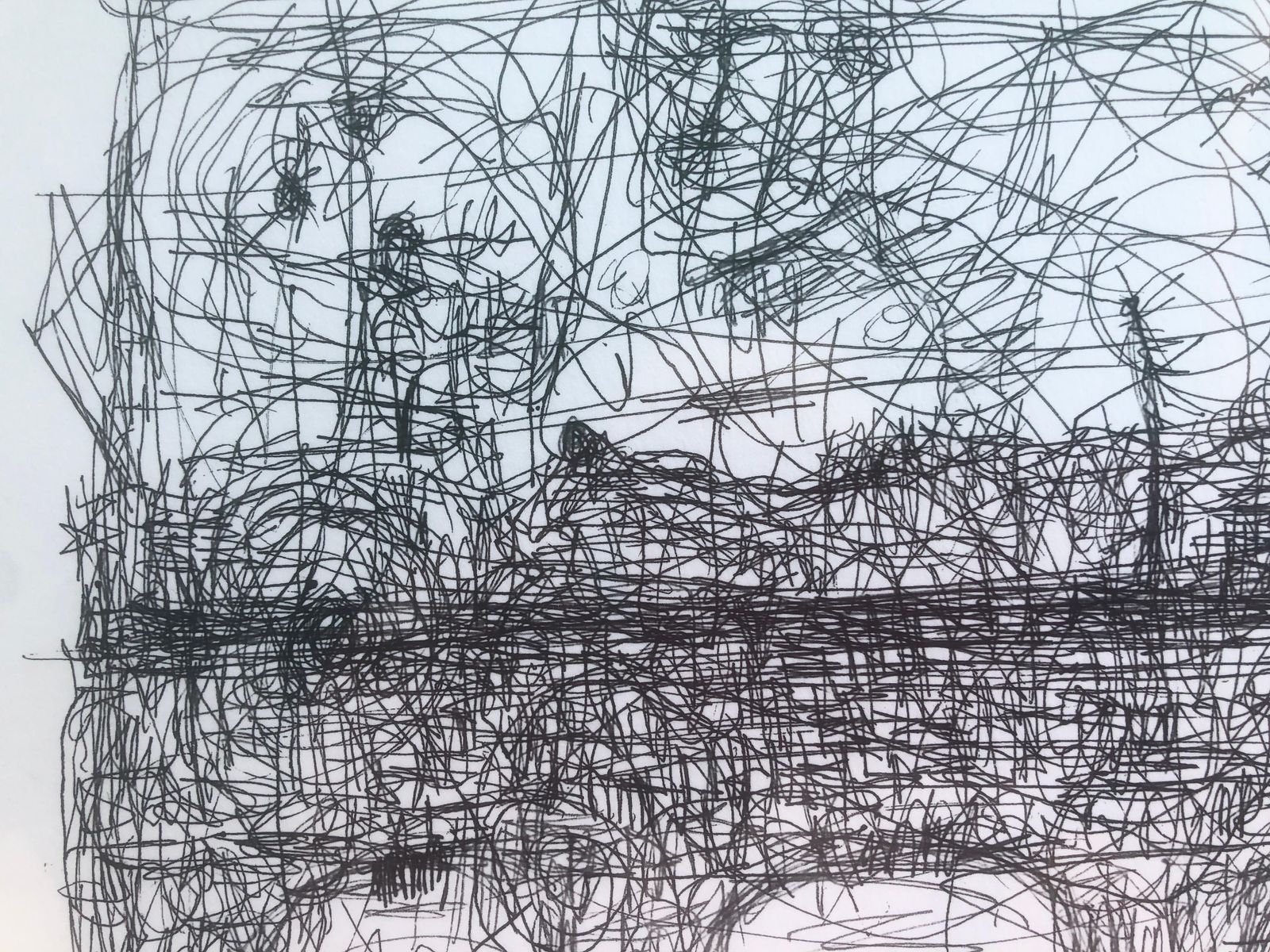 Lithographie expressionniste abstraite Pont et rivière de Jose Antonio Herrera Alcazar, art contemporain espagnol, vers 2010 photo 300.0