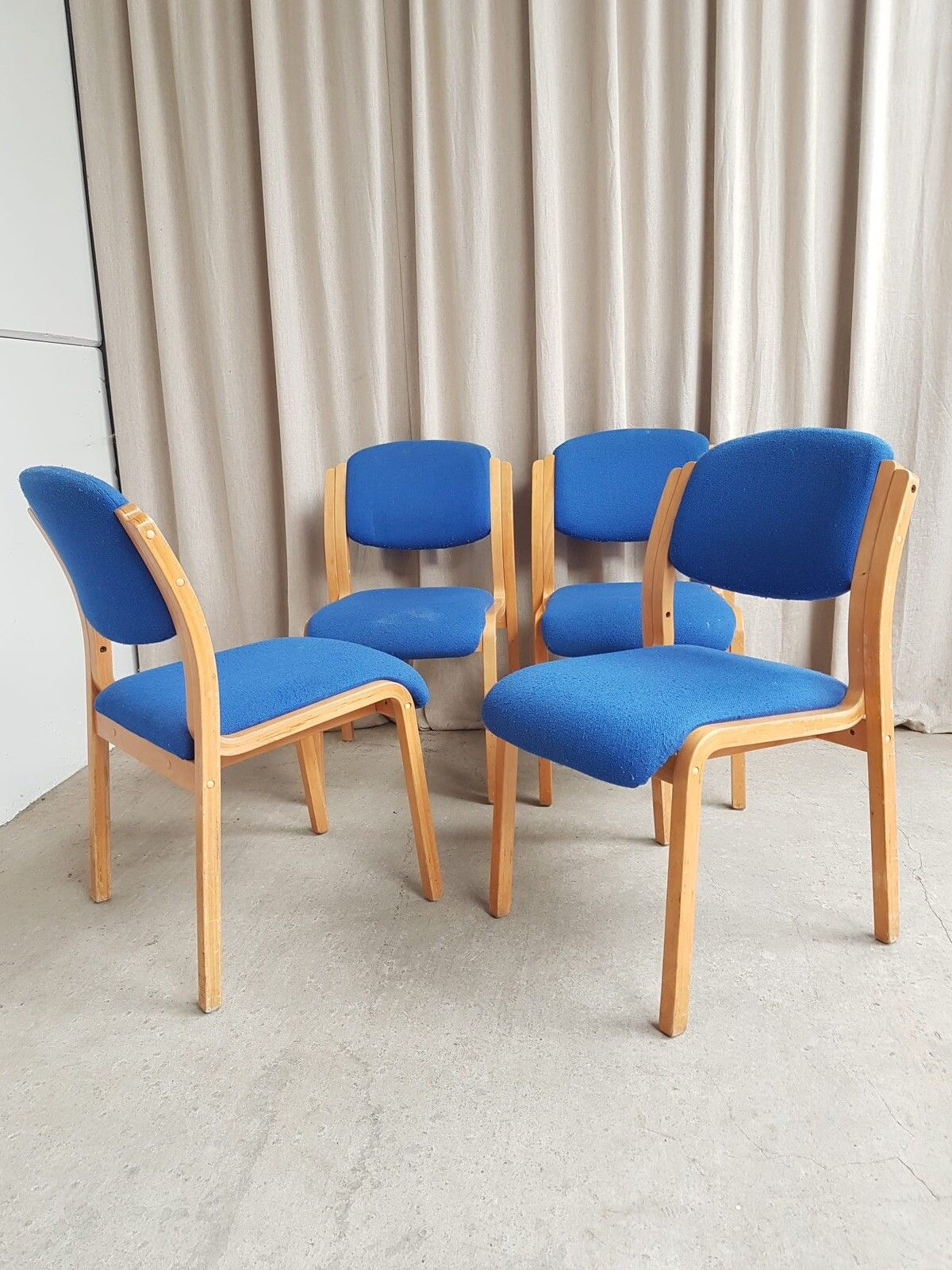Vtg Late Mid Century Set Of 4 Modernist Style Dining Chairs Scandi Retro R504 photo vinterior