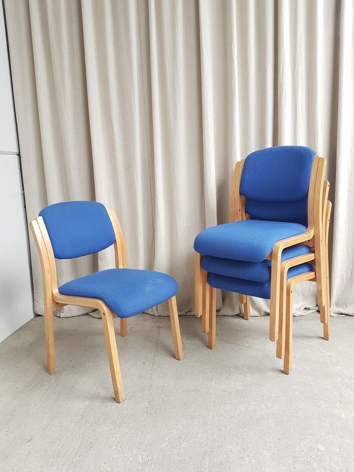 Furniture Vtg Late Mid Century Set Of 4 Modernist Style Dining Chairs Scandi Retro R504 photo