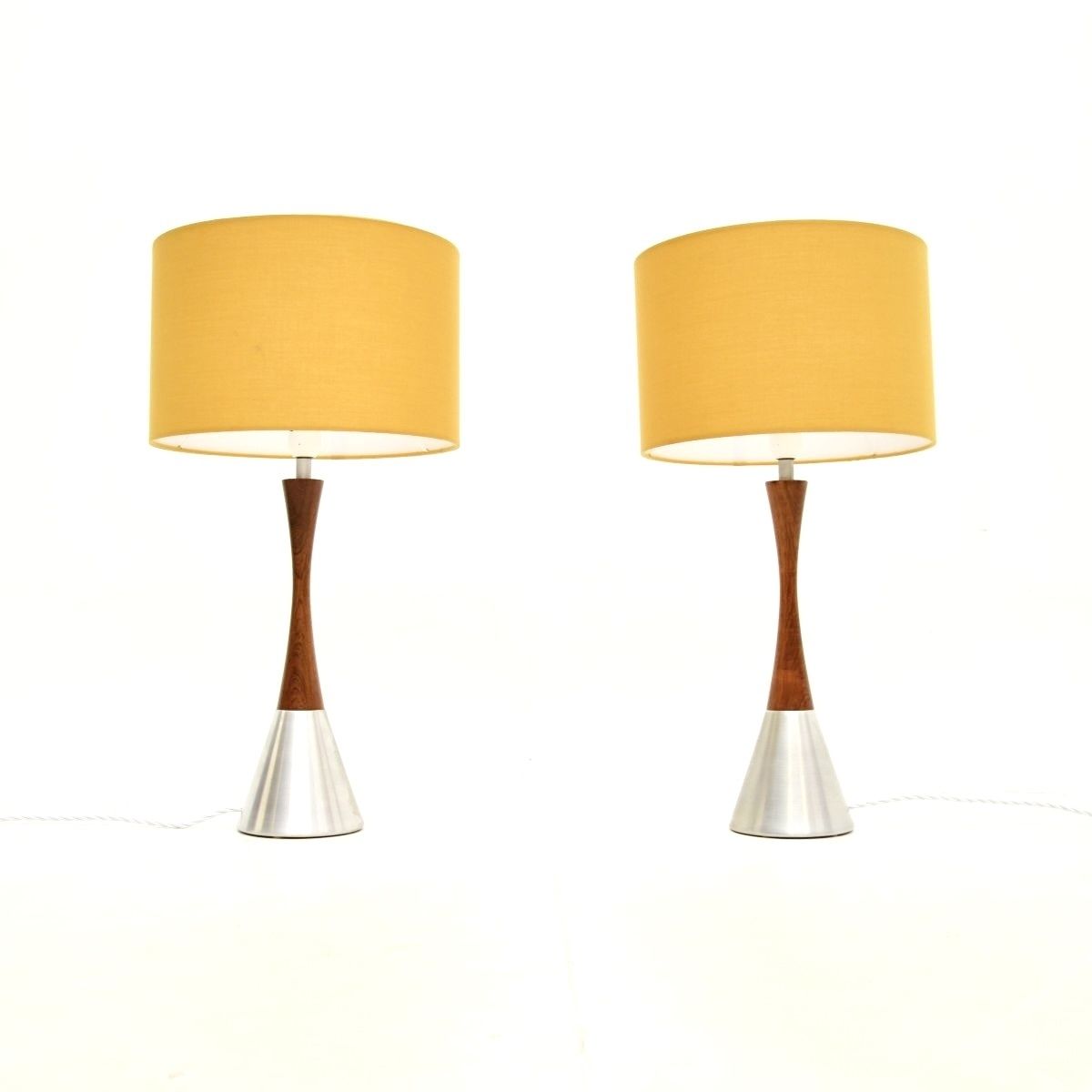 Pair Of Swedish Vintage Rosewood And Steel Table Lamps By Bergboms photo furniture