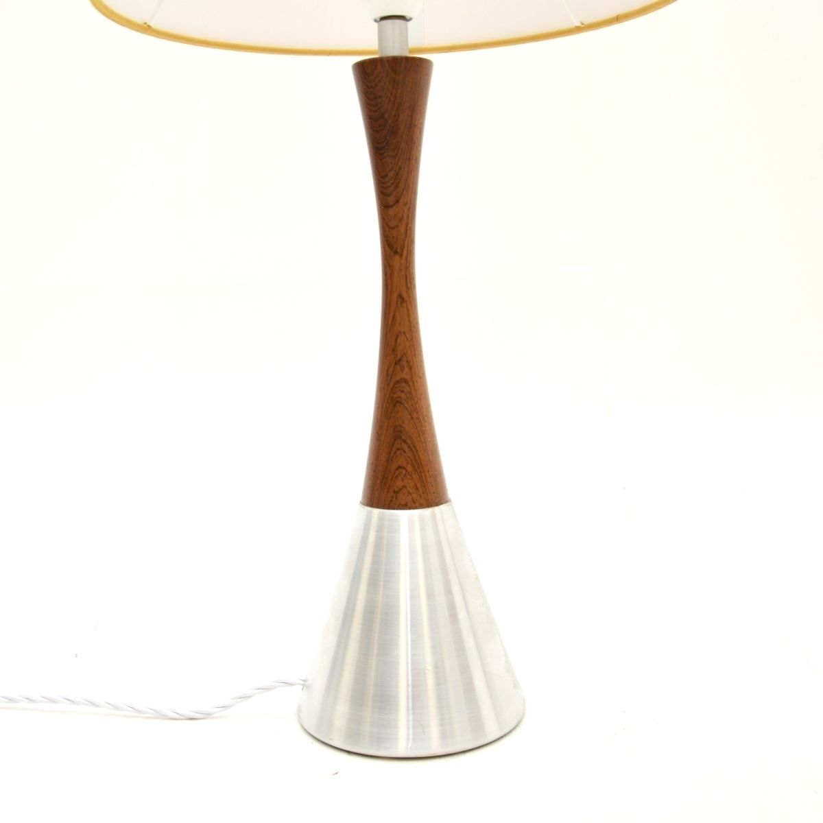 Pair Of Swedish Vintage Rosewood And Steel Table Lamps By Bergboms photo Lighting