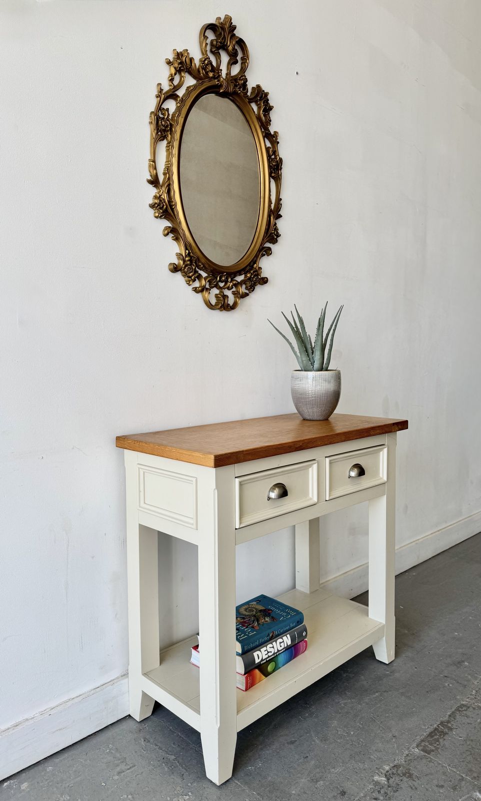 Country Cottage Style Console Table With Drawers photo for sale