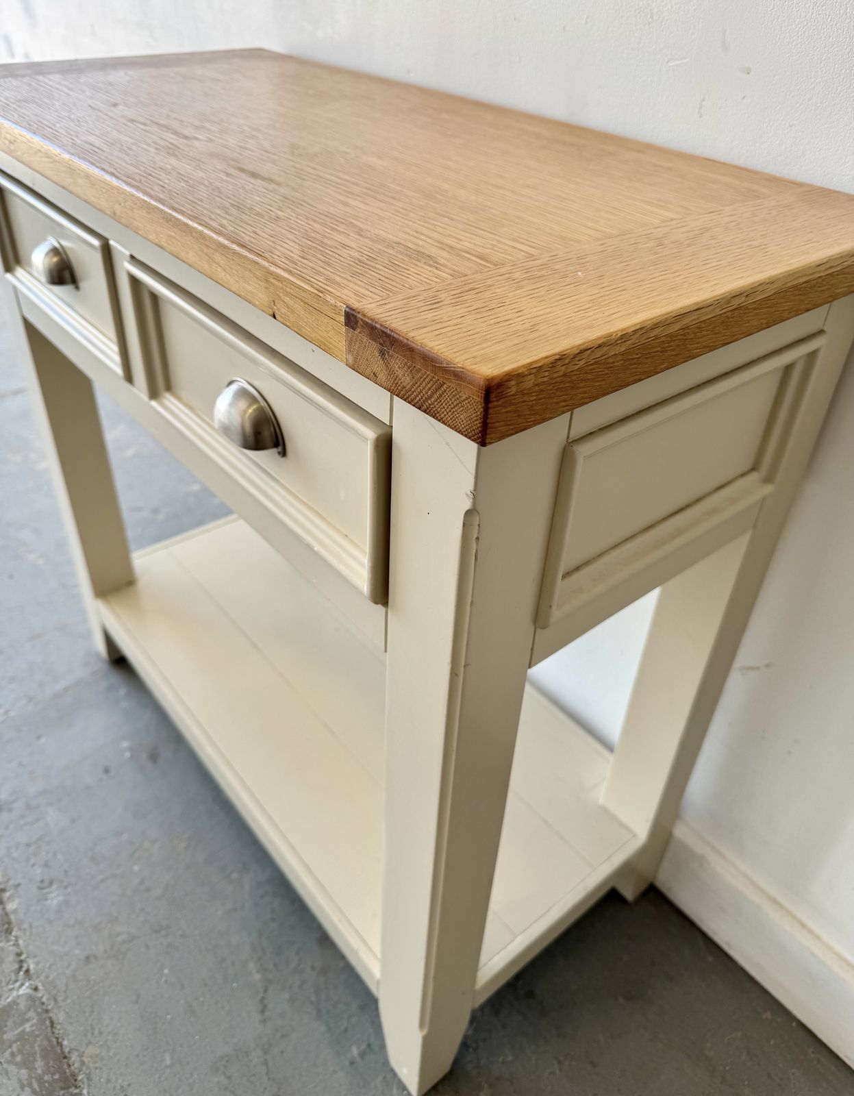 Country Cottage Style Console Table With Drawers photo vintage