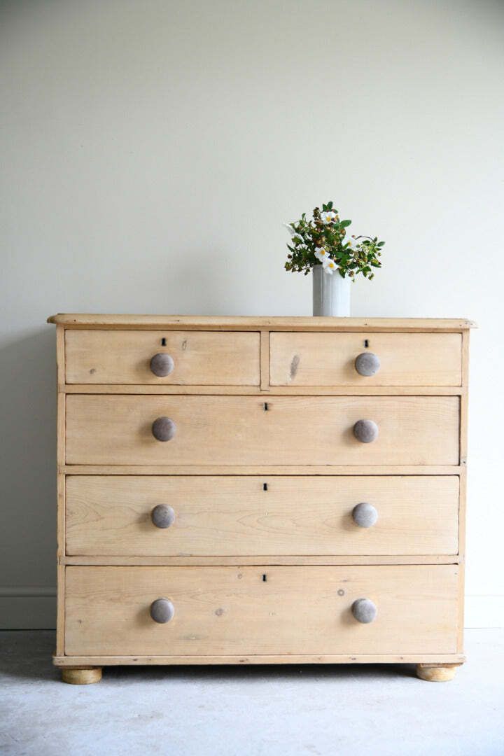 Antique Stripped & Waxed Pine Chest Of Drawers photo for sale