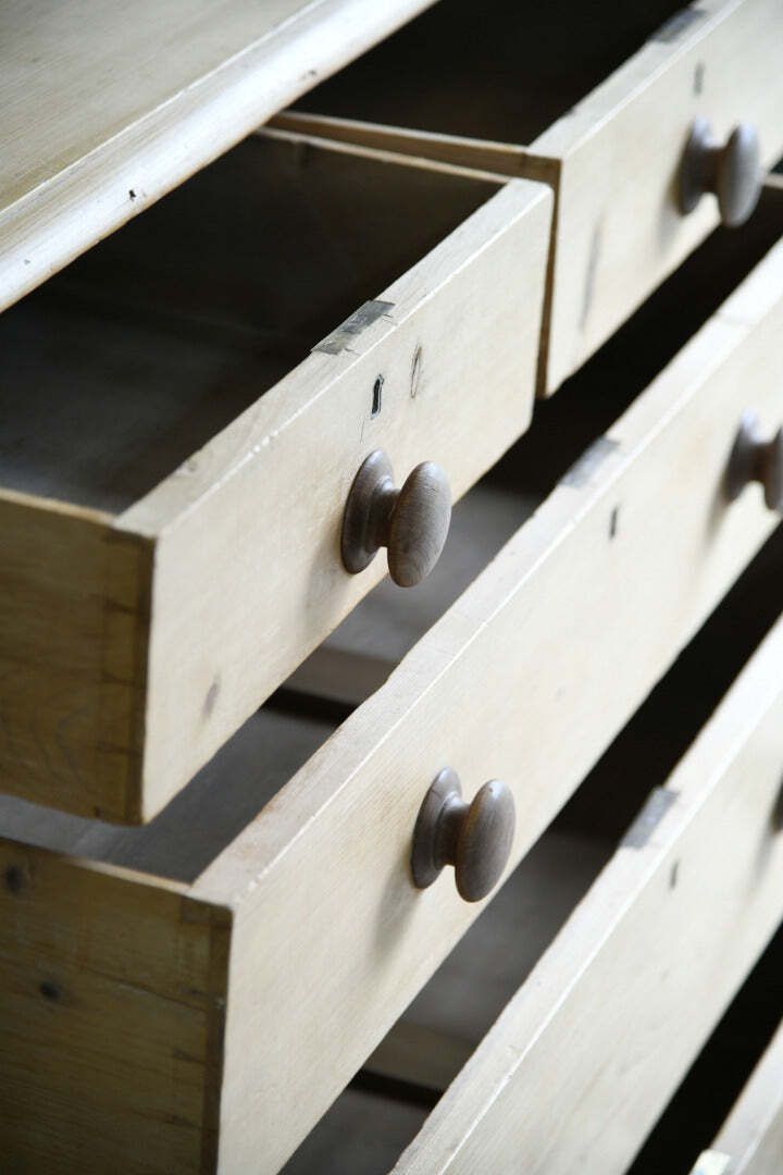 Antique Stripped & Waxed Pine Chest Of Drawers photo vintage