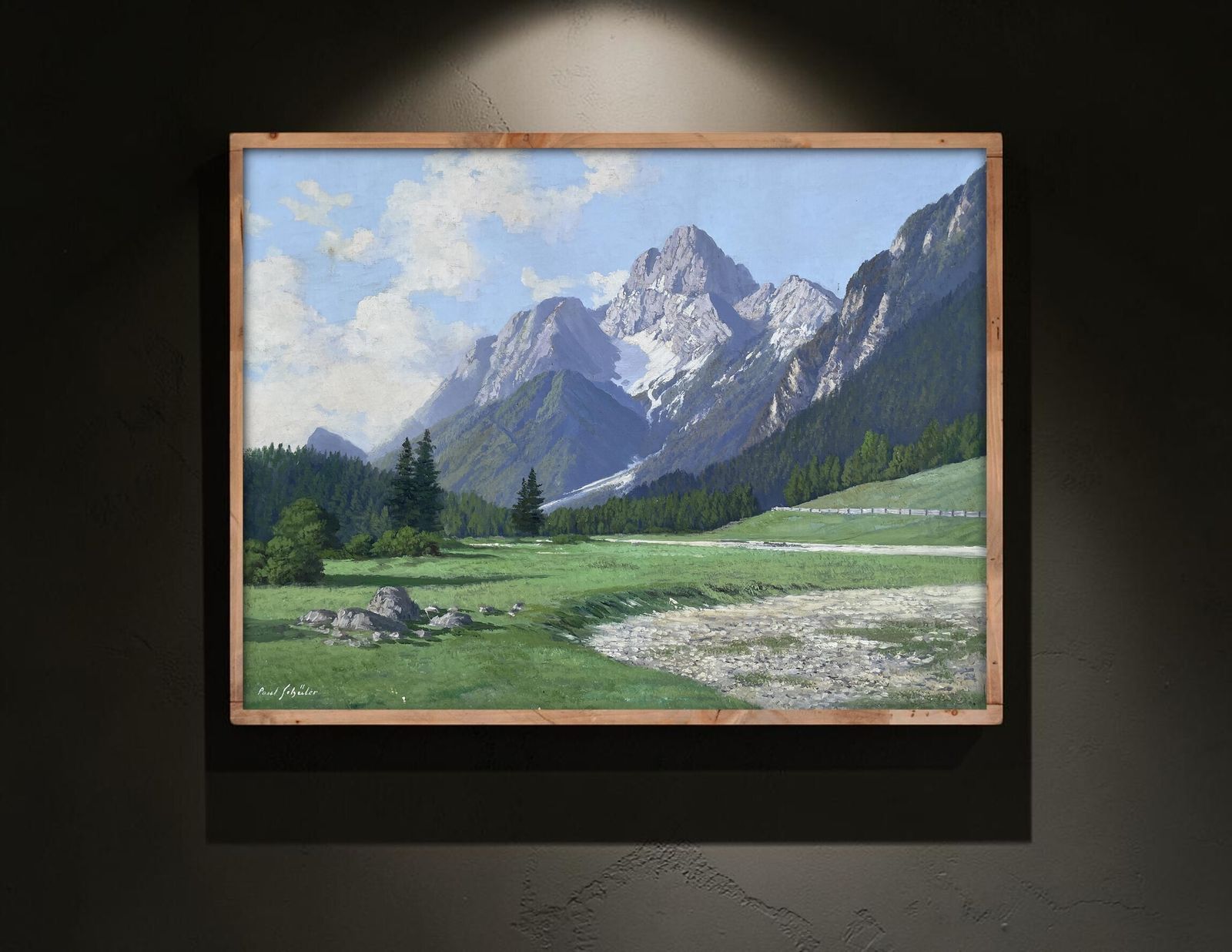 Italian Dolomites Painting Cortina – Croda Rossa By Paul Schuler photo furniture