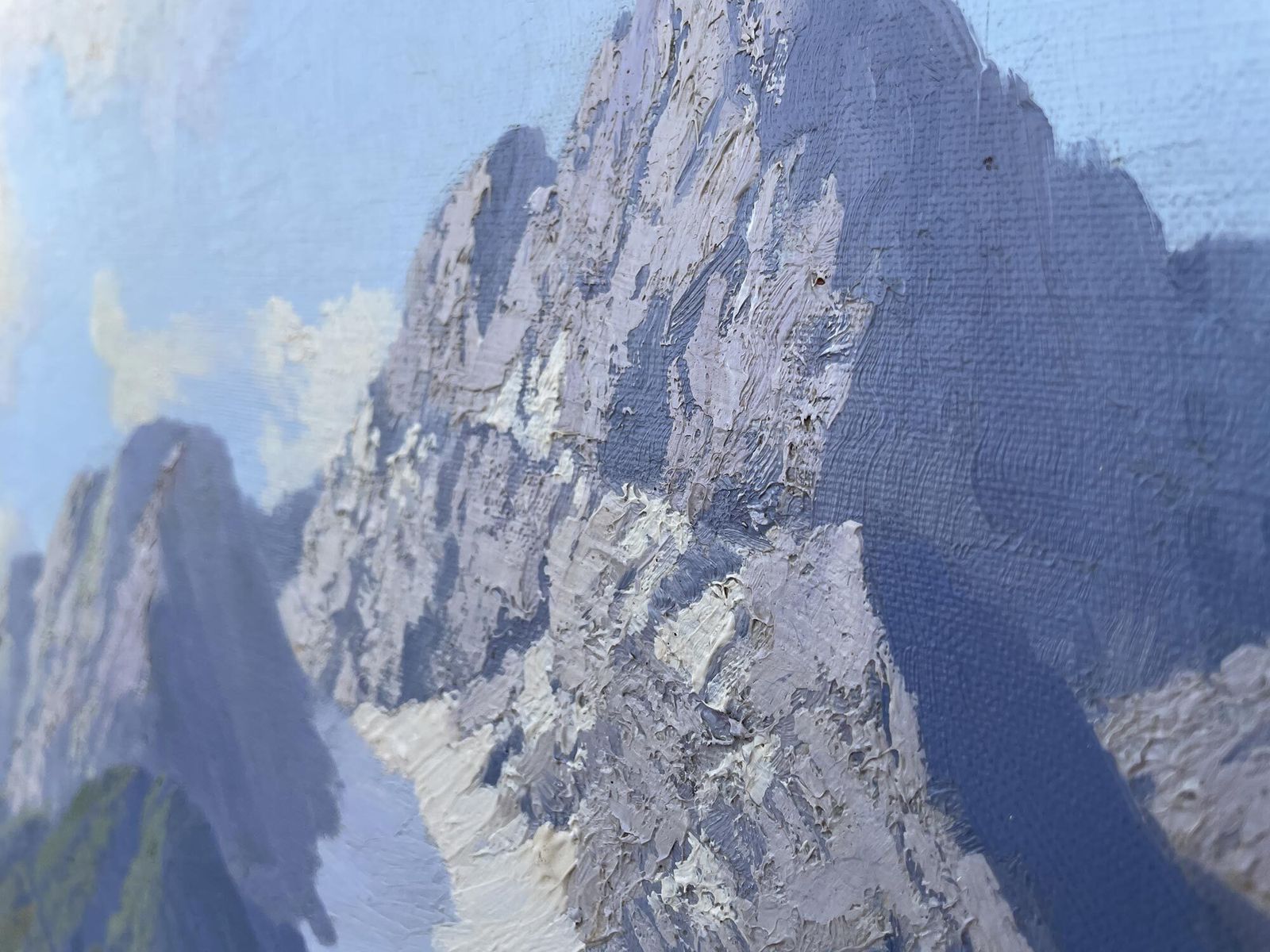 Art Italian Dolomites Painting Cortina – Croda Rossa By Paul Schuler photo