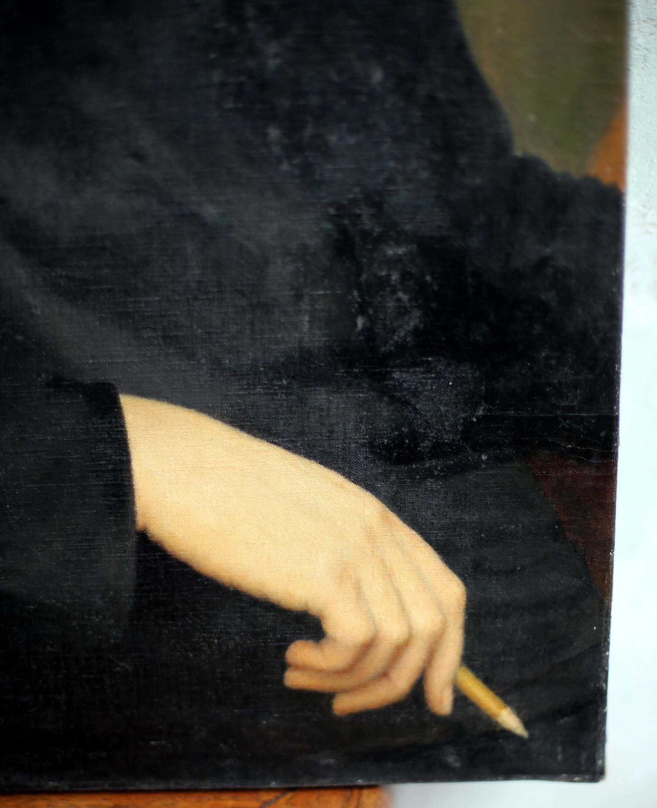 photo furniture Original Antique Male Portrait Painting Of French Priest Large Oil On Canvas Religious Man