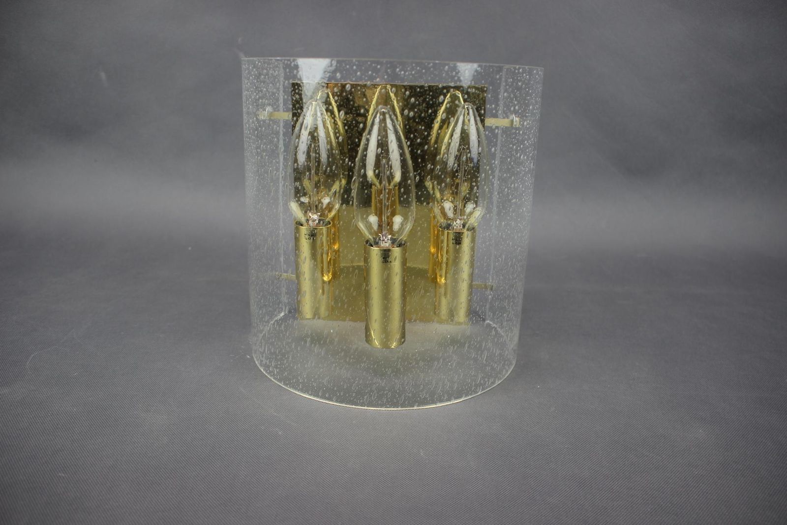 1970s Brass And Bubble Glass Wall Lamp, Germany photo for sale