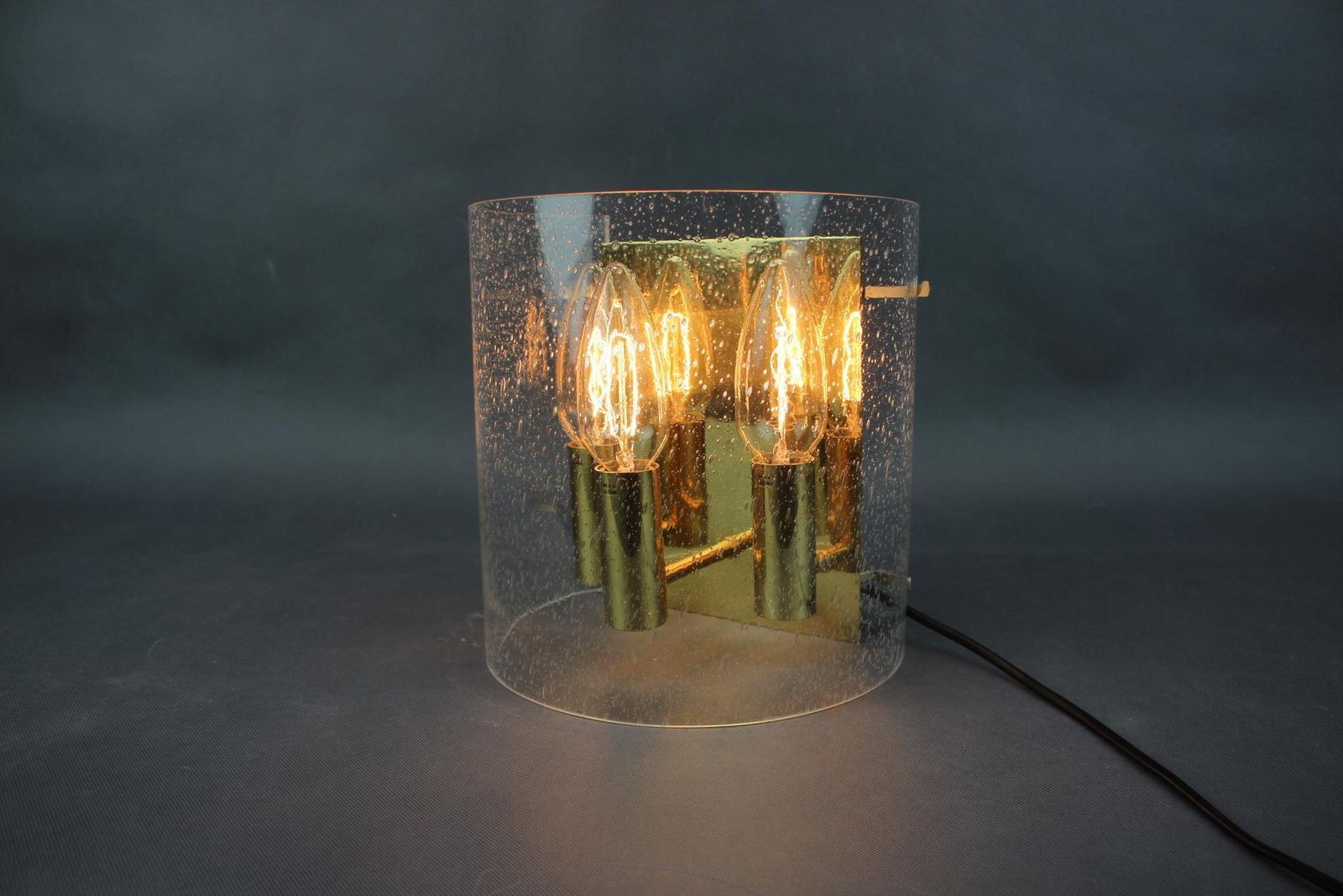 685.0 1970s Brass And Bubble Glass Wall Lamp, Germany photo