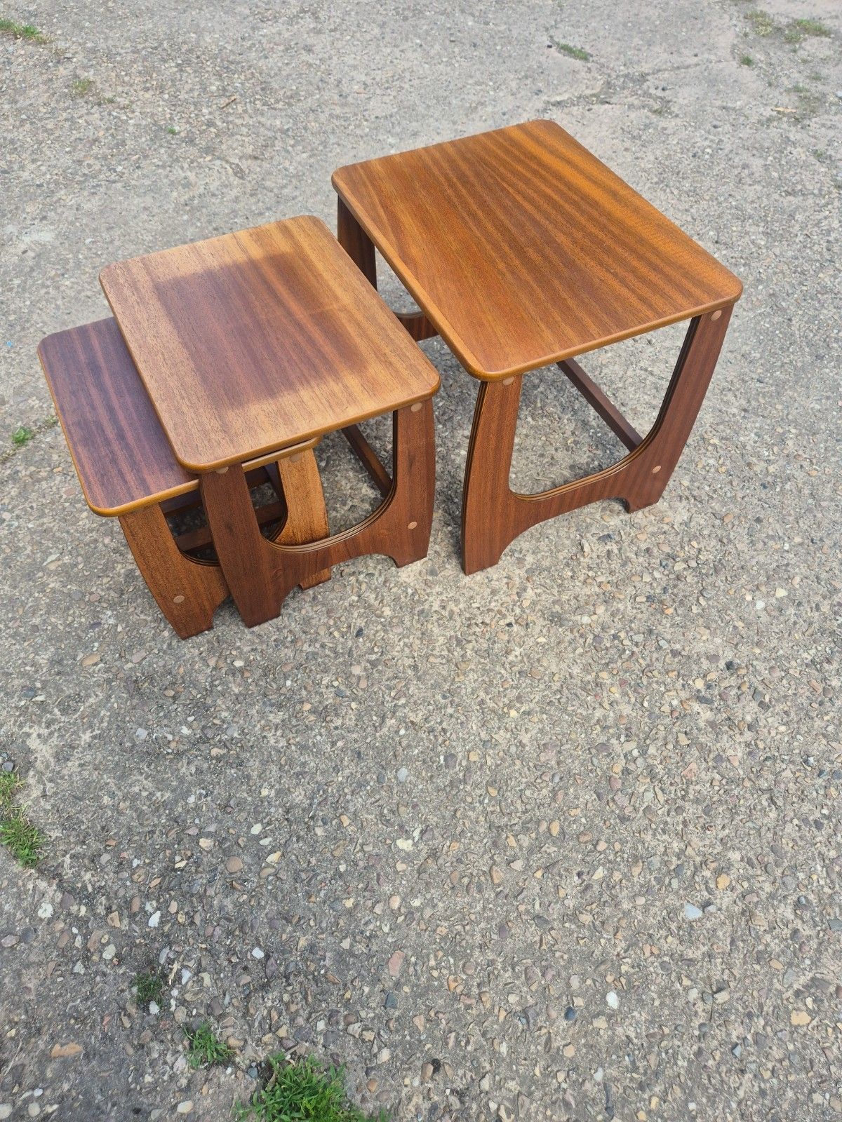 Furniture Vintage / Retro / Midcentury Teak Nesting Tables, Set Of 3 photo