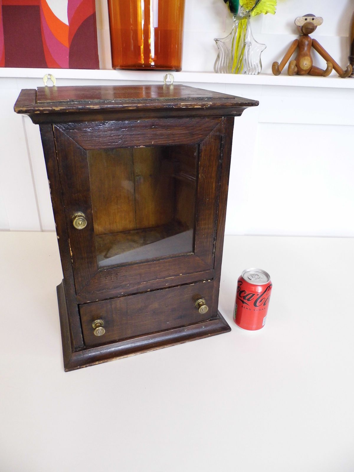 Antique Glazed Pine Apothecary Medicine Bathroom Cabinet Storage Chest Victorian photo for sale
