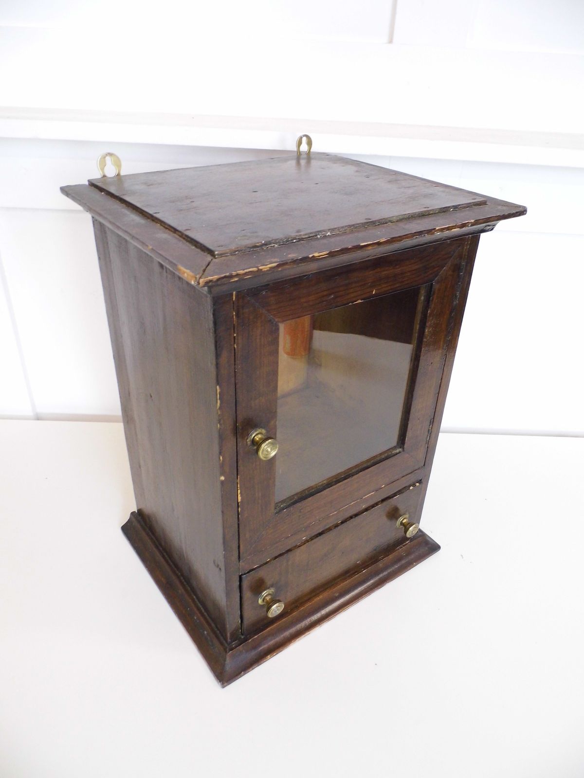 Antique Glazed Pine Apothecary Medicine Bathroom Cabinet Storage Chest Victorian photo buy