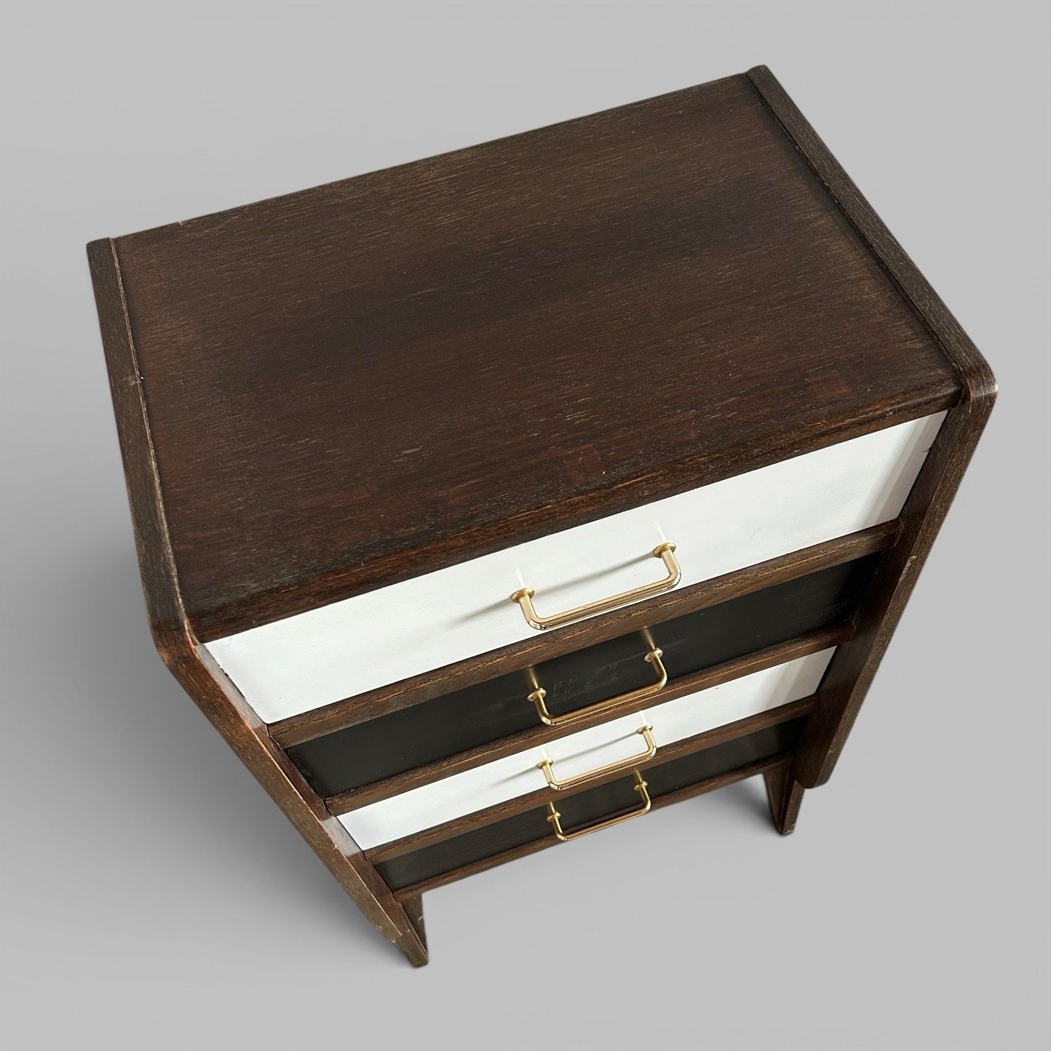 1950s Black And White Chest Of Drawers Mid Century Tallboy photo for sale