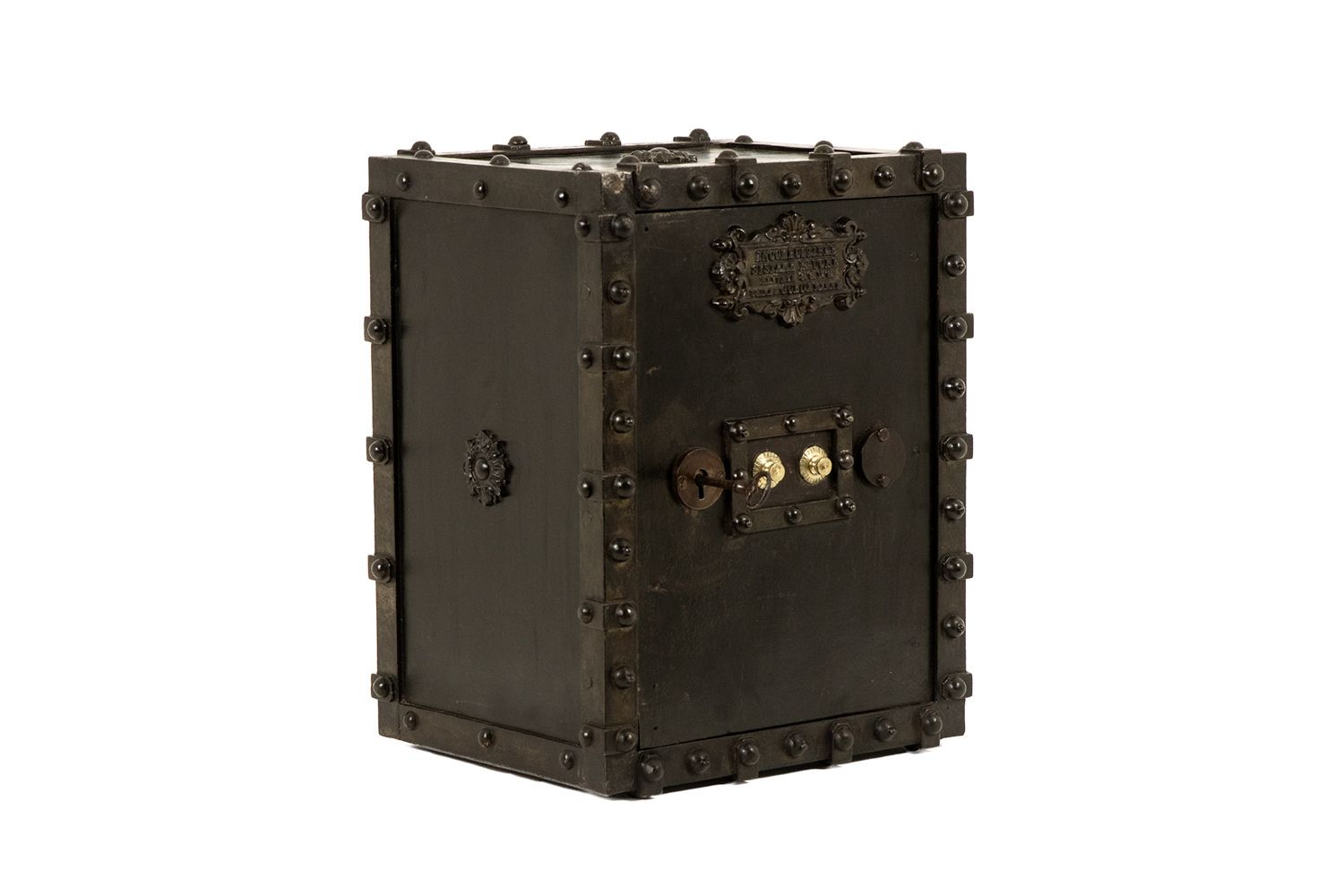 Bauche. Antique Small Metal Travel Safe. Napoleon III Period.