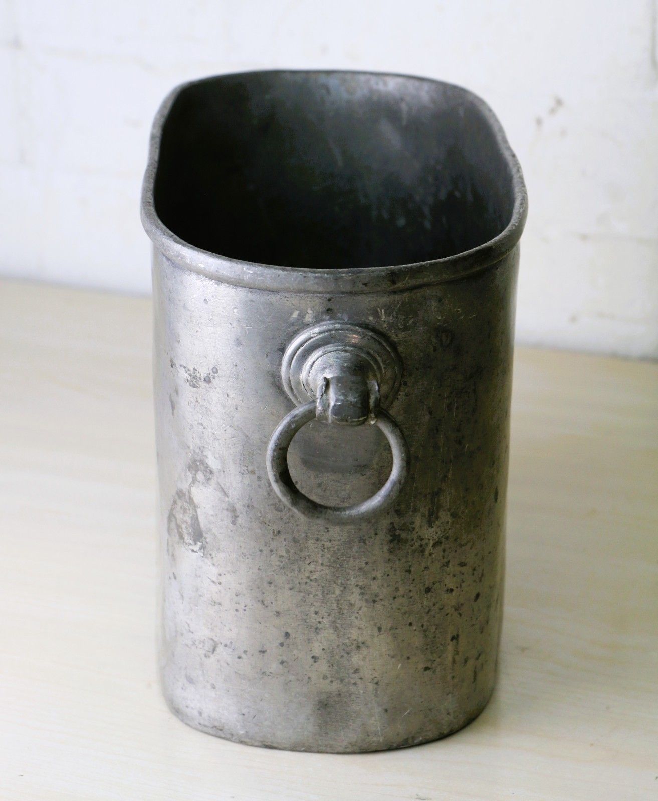 Antique Pewter Wine Cooler Heavy Well Made And Very Well Used See Images photo vinterior