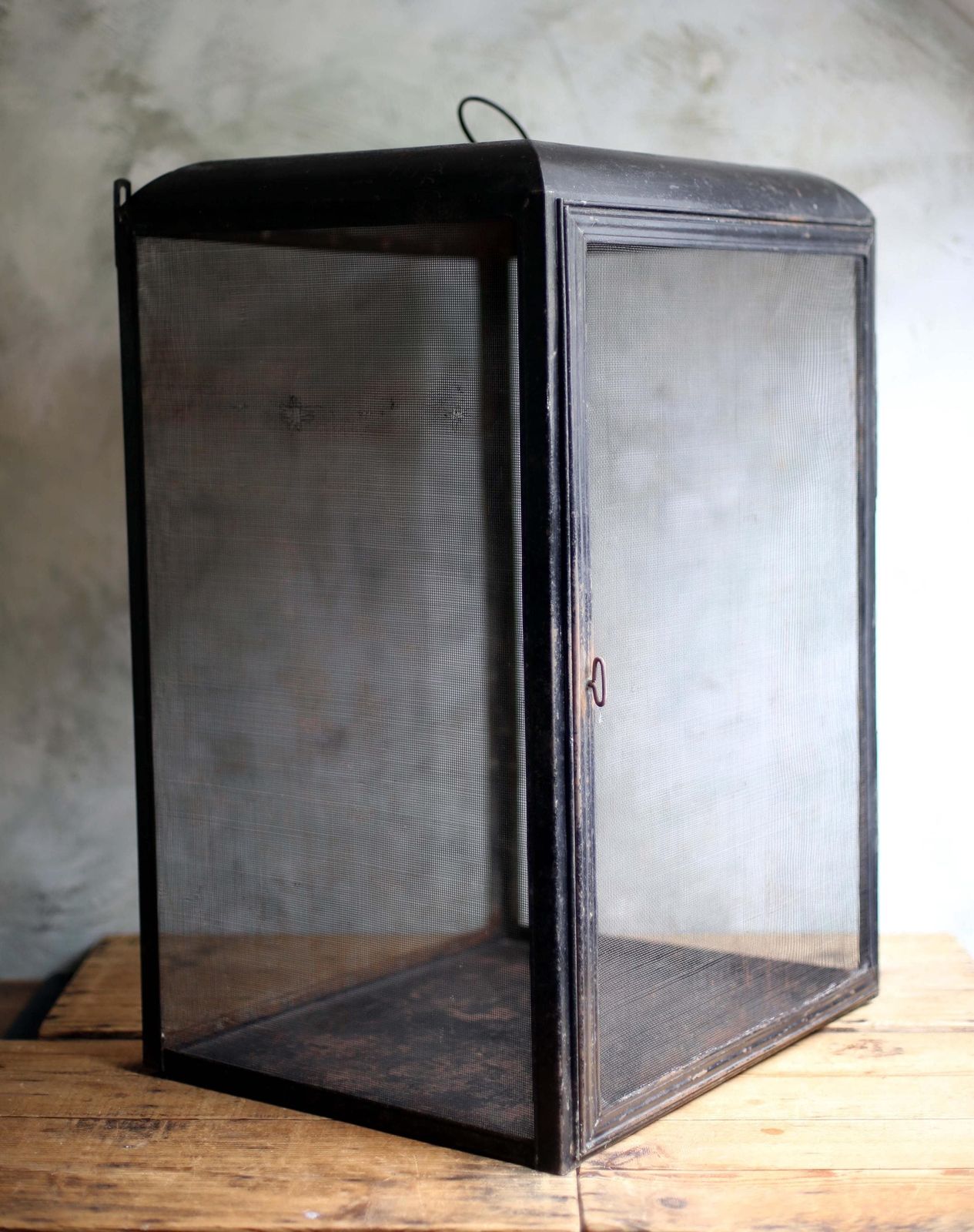 Huge French Fromager Garde Manger Large Black Wire Mesh Food Storage Box Meat Cheese Safe Keeper Storage Cabinet Larder photo Furniture