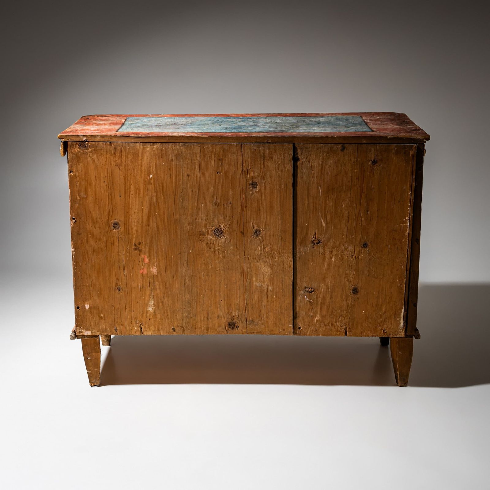 Rood geschilderde commode, Irschenberg, Zuid-Duitsland, 19e eeuw photo vintage