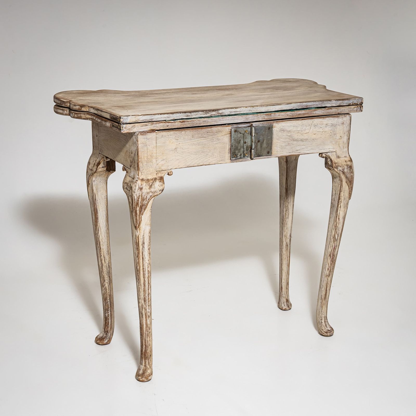 Grey Painted English Games Table, 19th Century photo vintage