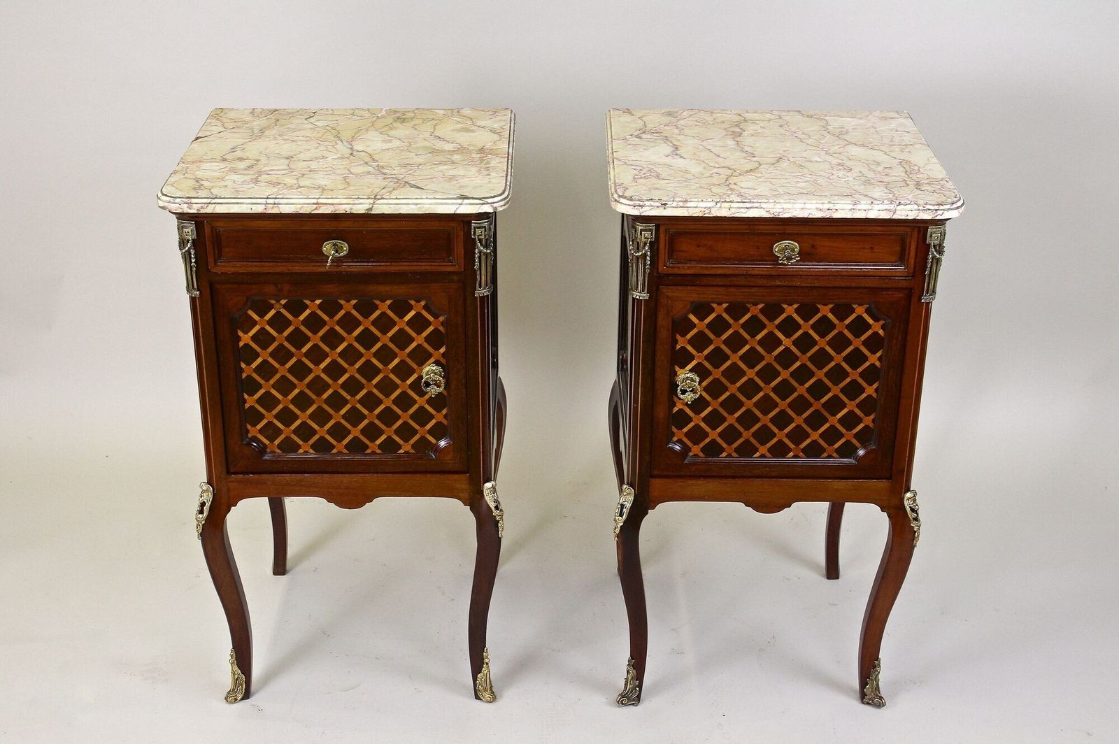 19th Century Pair Of Transitional Nightstands/ Side Tables, France Ca. 1870 photo for sale